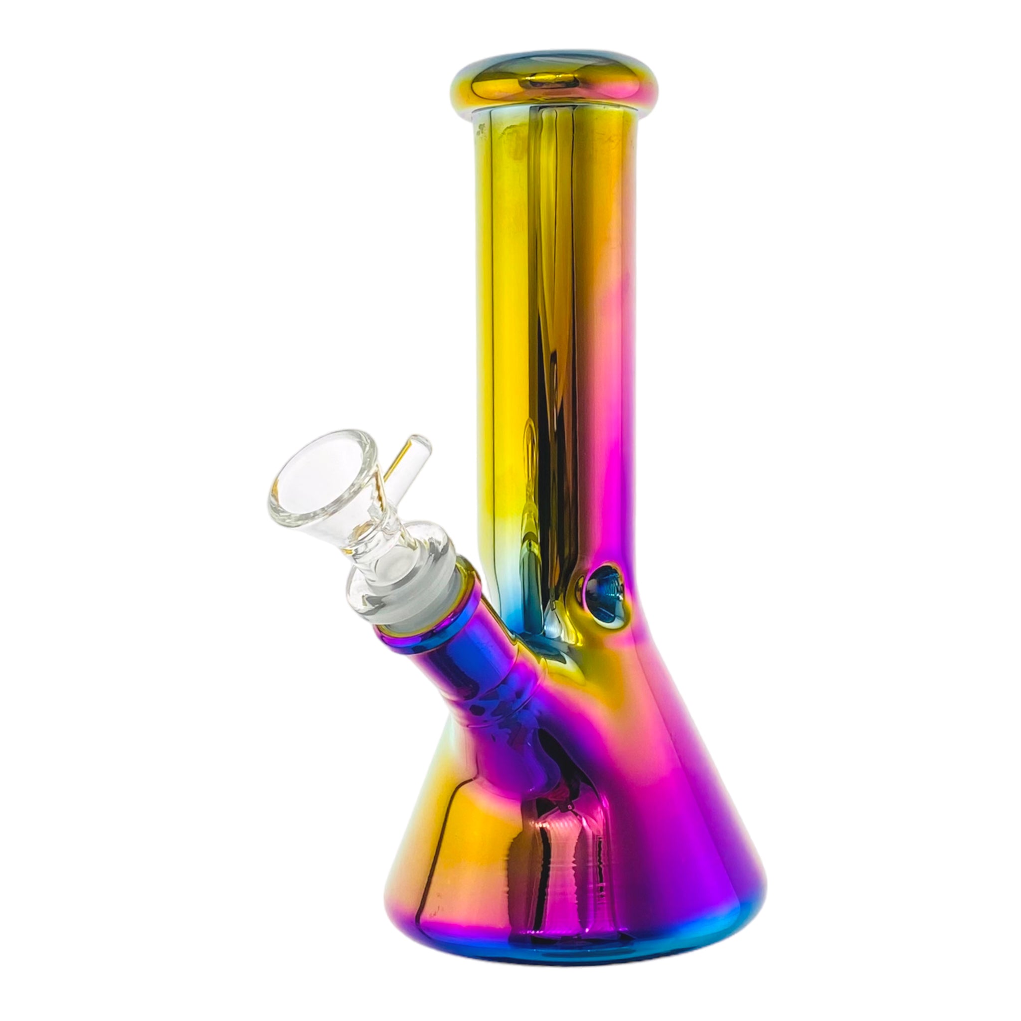 8 Inch Purple Rainbow Metallic Beaker Bong