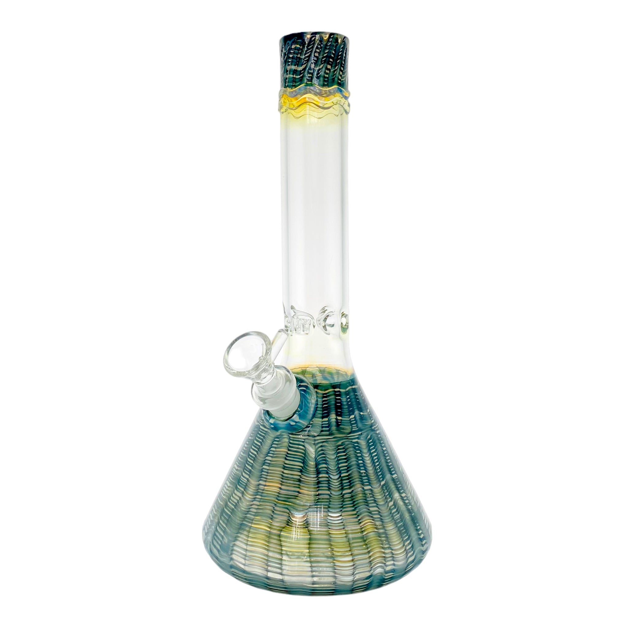 HVY Glass - Emerald Blue Wrap And Wrake Beaker Bong