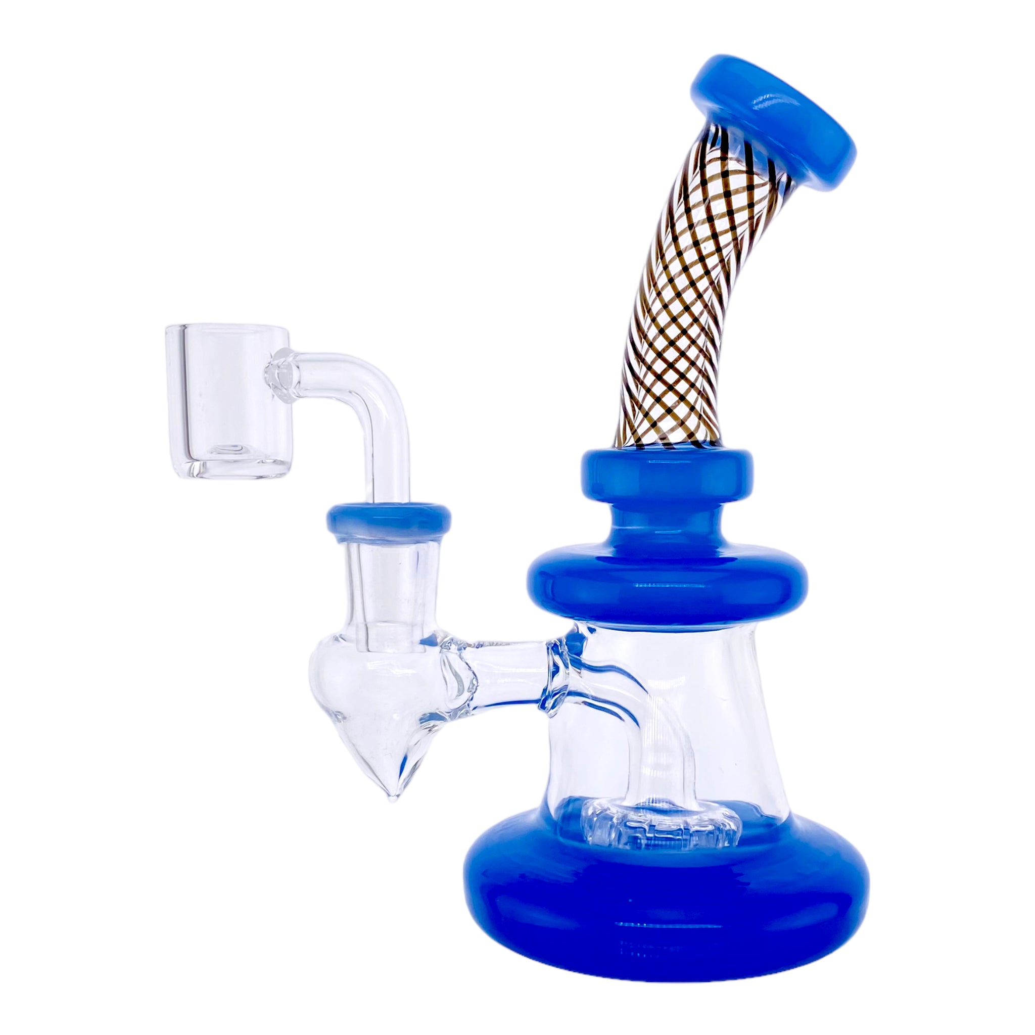 Small Light Blue Dab Rig With Black Twist Neck
