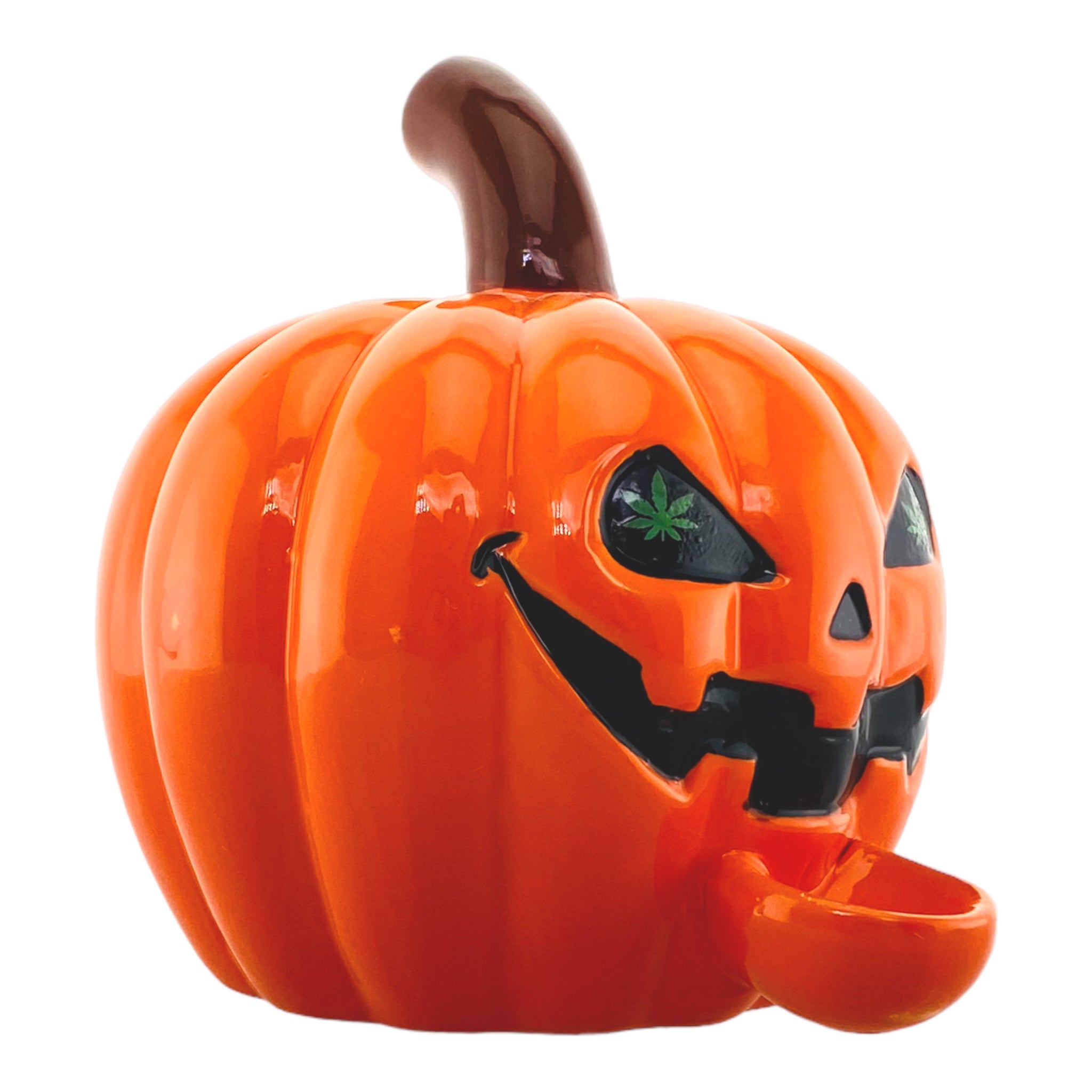 Ceramic Jack-O-Lantern Pumpkin Hand Pipe