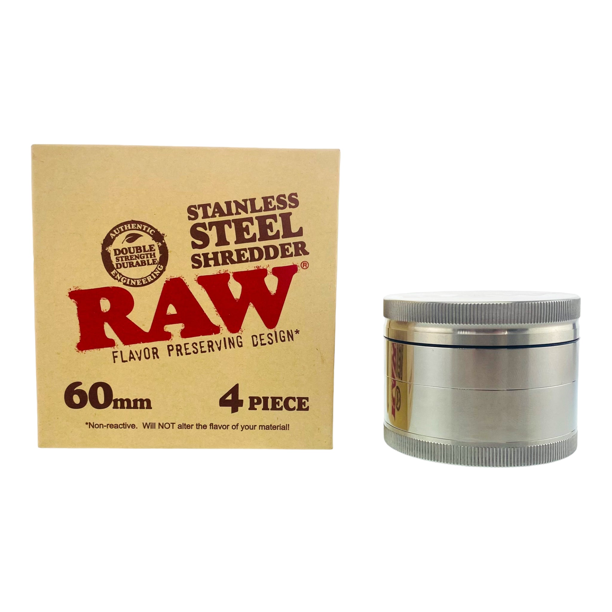 weed grinder by Raw Stainless Steel Shredder 50mm Wide 4-Piece Grinder