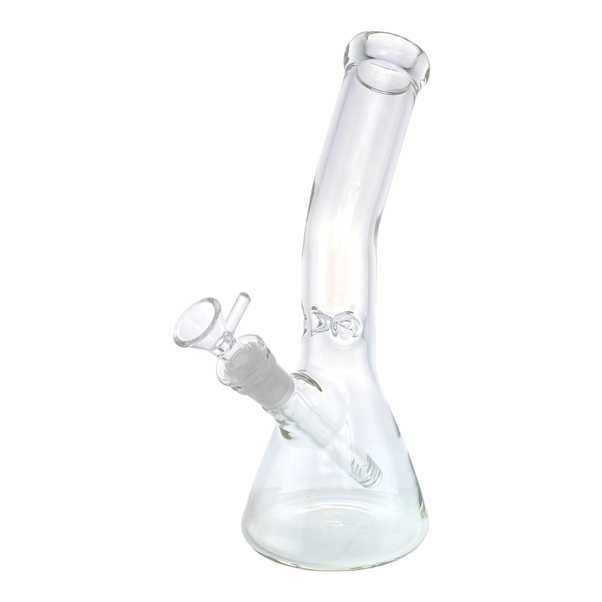 10 Inch Clear Beaker Glass Bong With Bent Neck