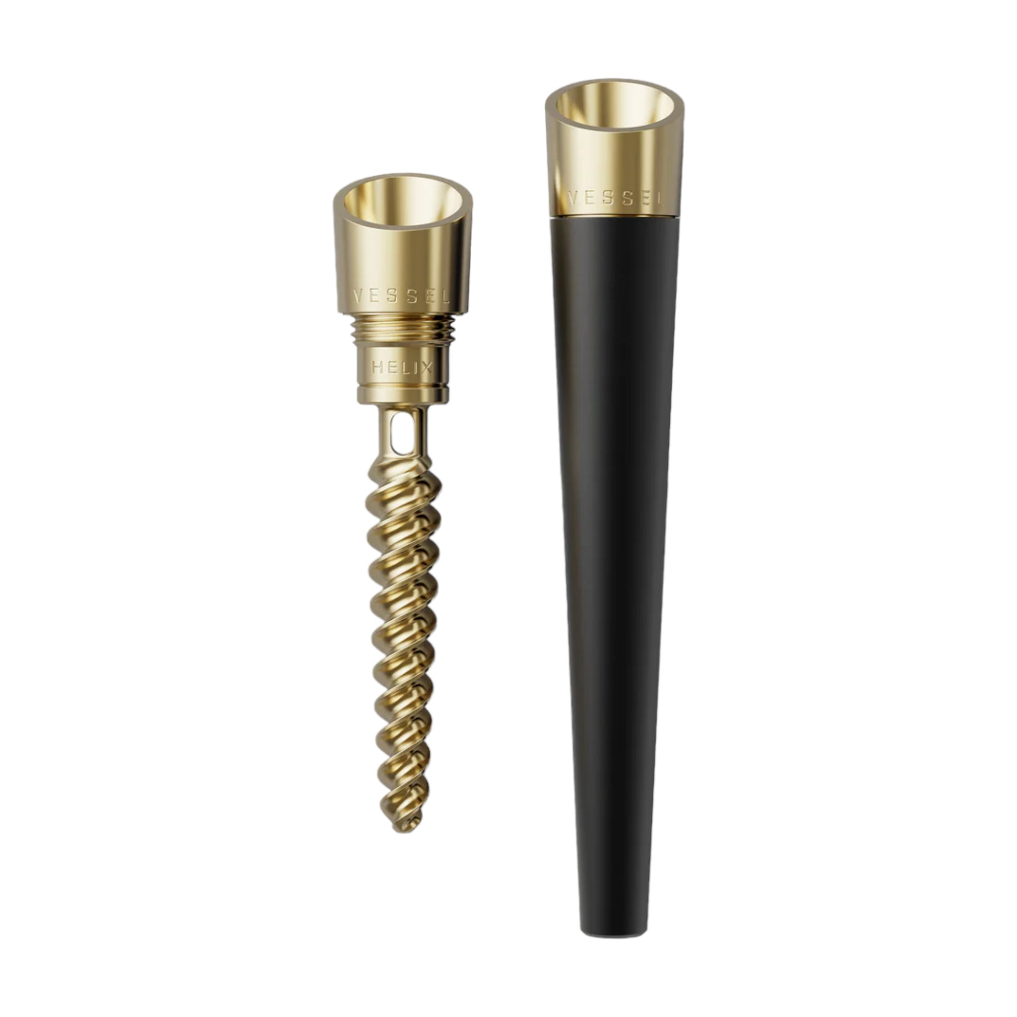 Vessel - Cone Helix Series Metal Hand Pipe Black