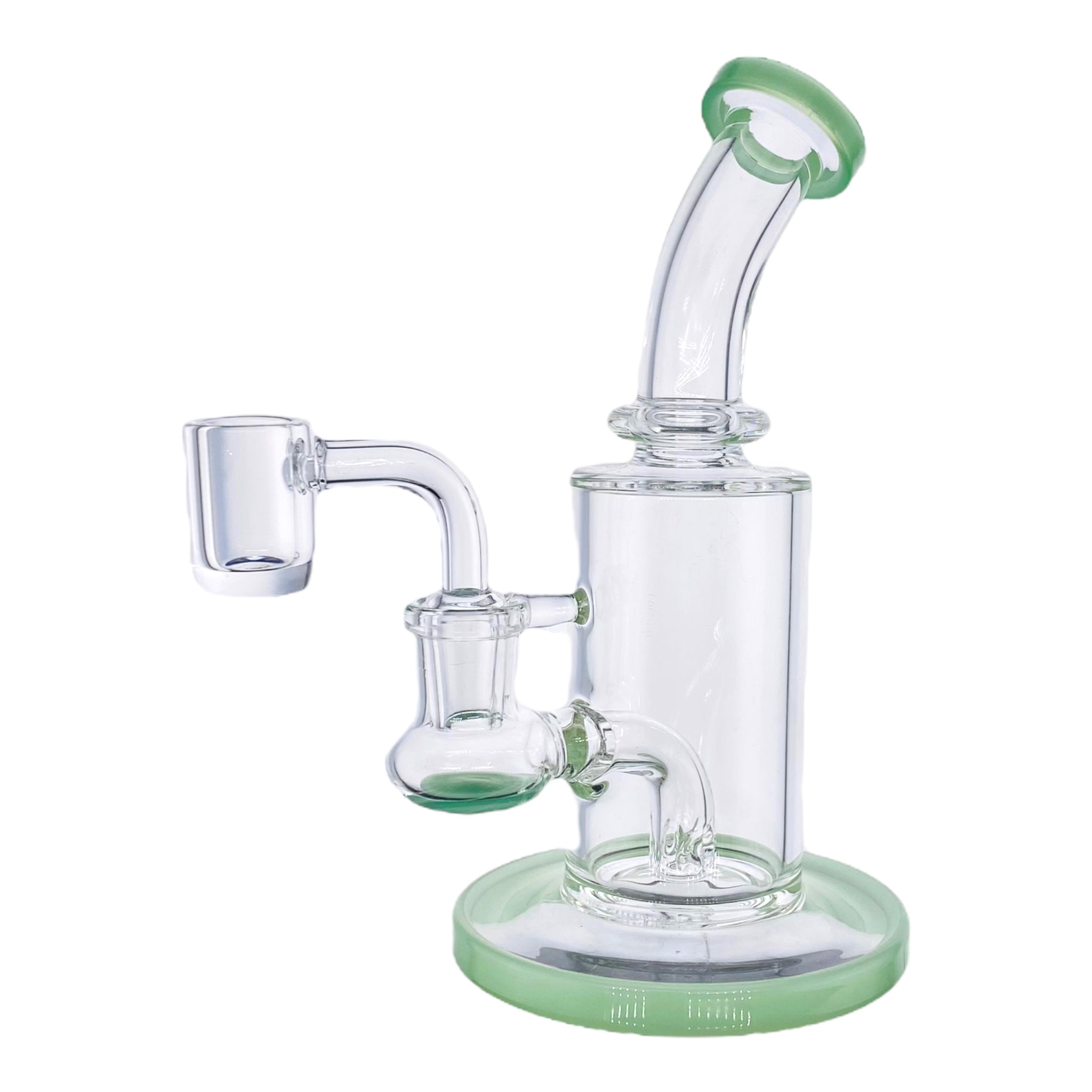 cute Mini Dab Rig With Jade Green Mouthpiece and Base