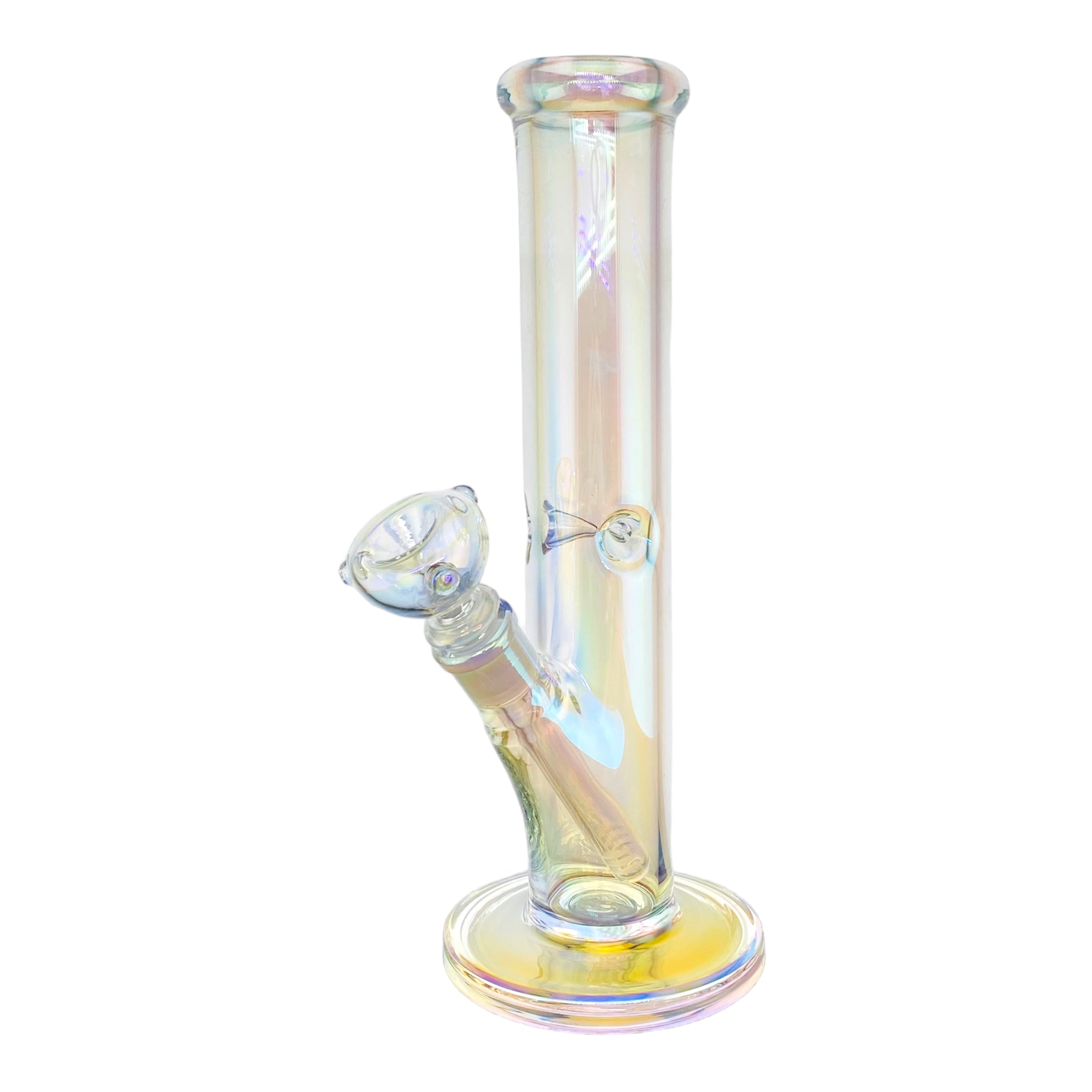 12 Inch Pearlescent Glass Straight Tube Bong