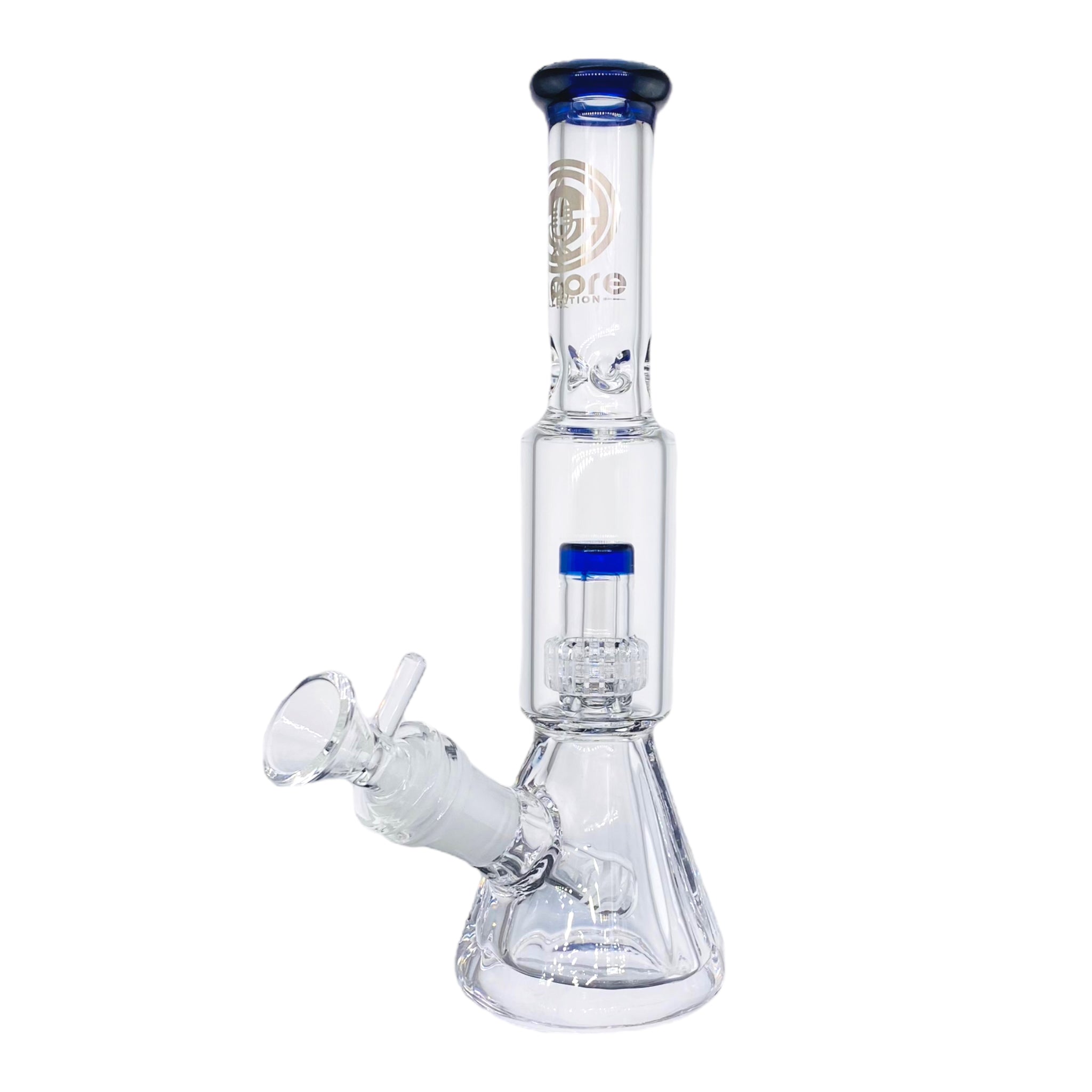 Encore Glass Small Beaker Base Bong With Perc & Extra Thick Base - Blue