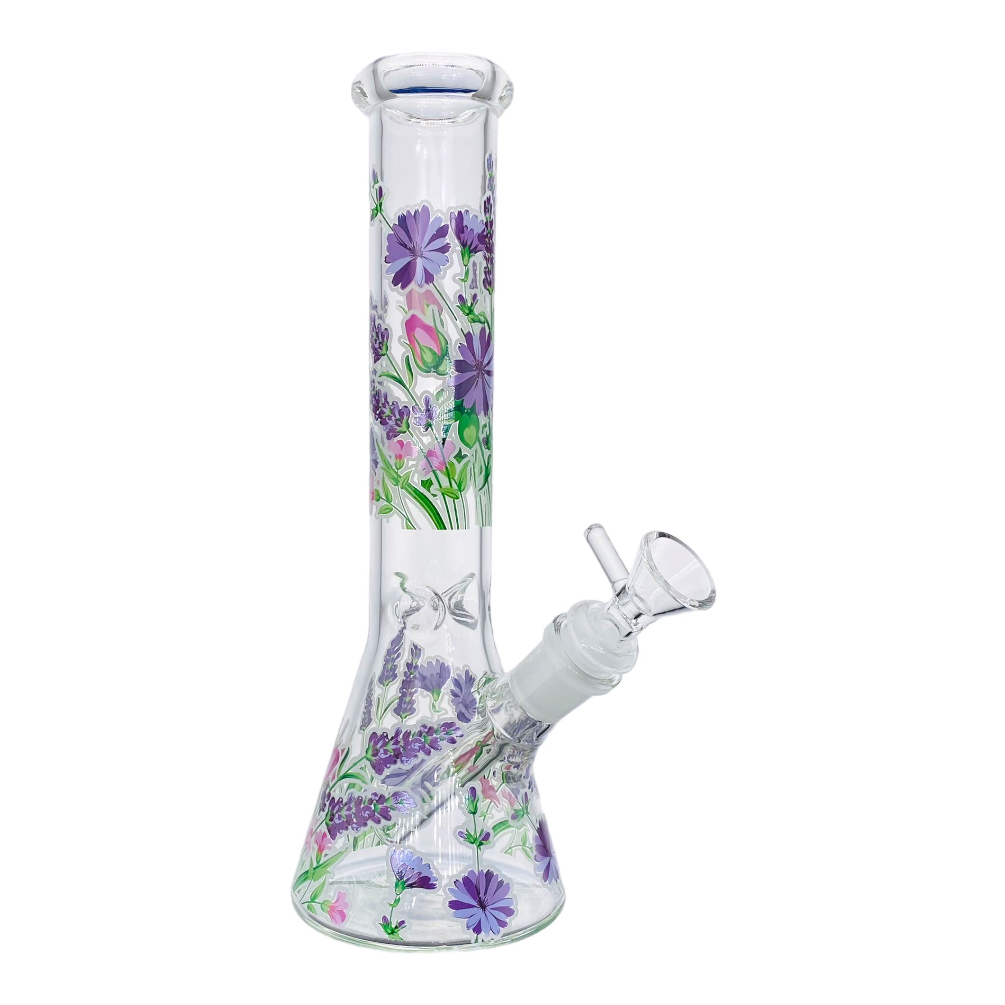 cute girly bong 10 Inch Clear Beaker Glass Bong With Springs Flowers