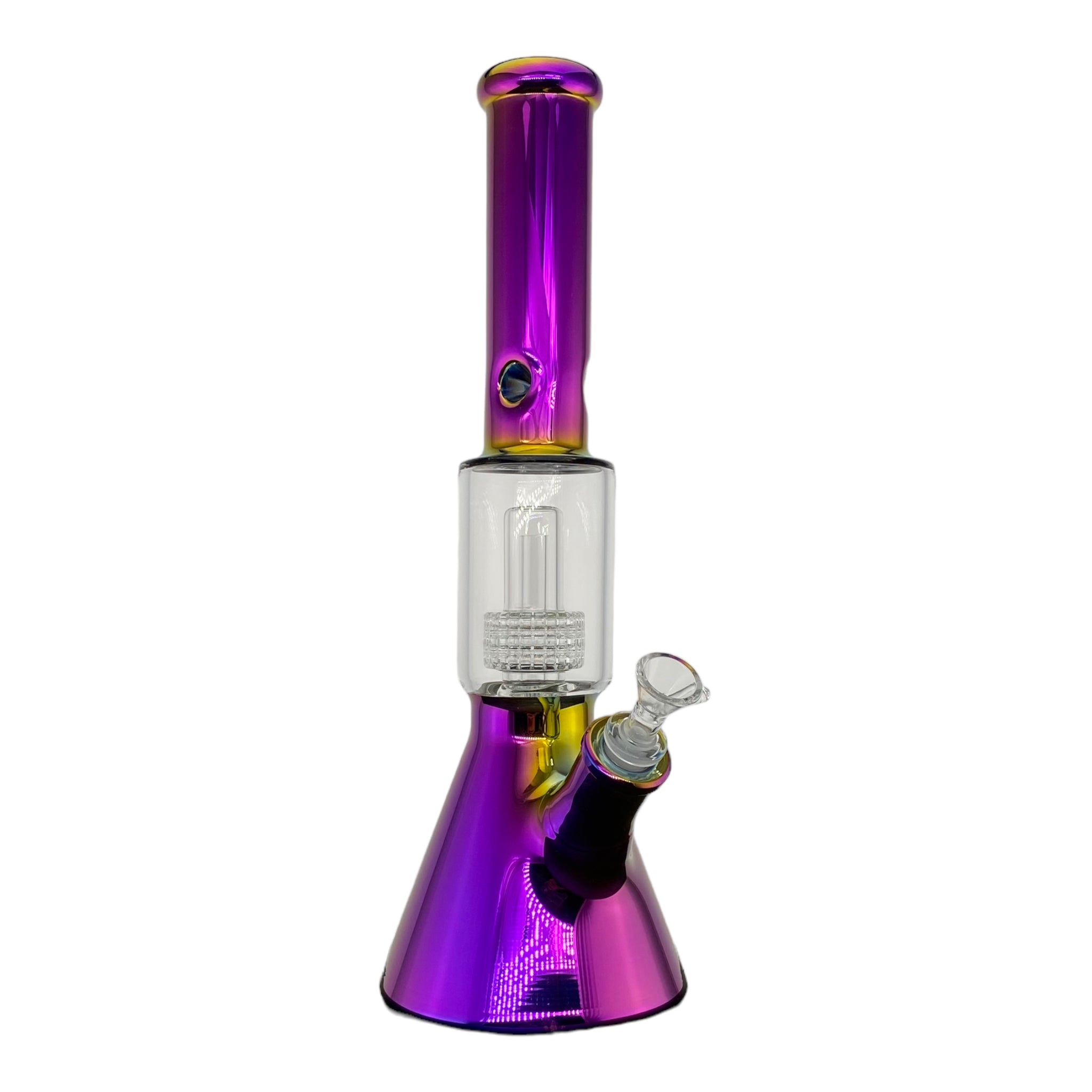 14 Inch Rainbow Glass Bong With Multi Slit Disc Perc