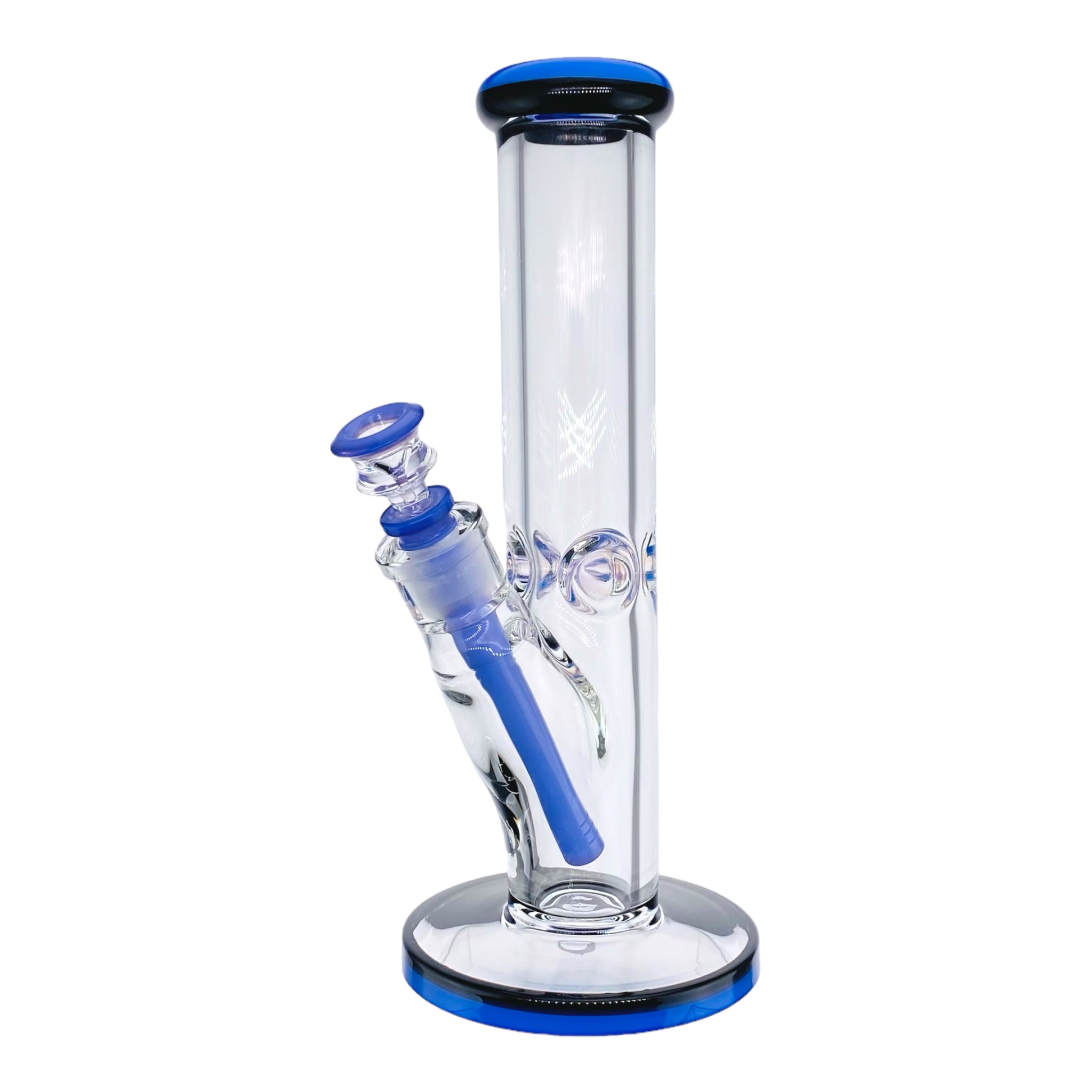 9mm Thick Purple And Black Two Tone Straight Tube Bong