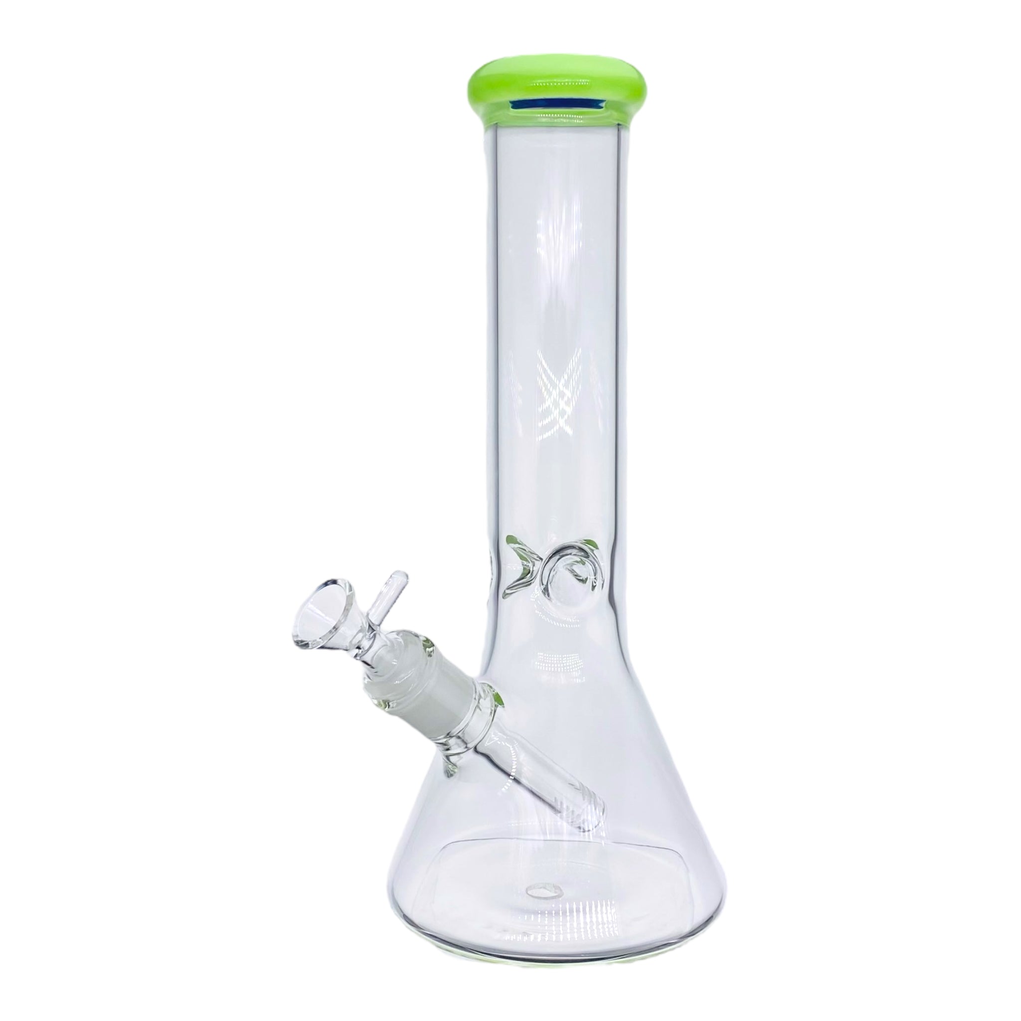 12 Inch Clear Beaker Bong With Slyme Green Mouth Piece