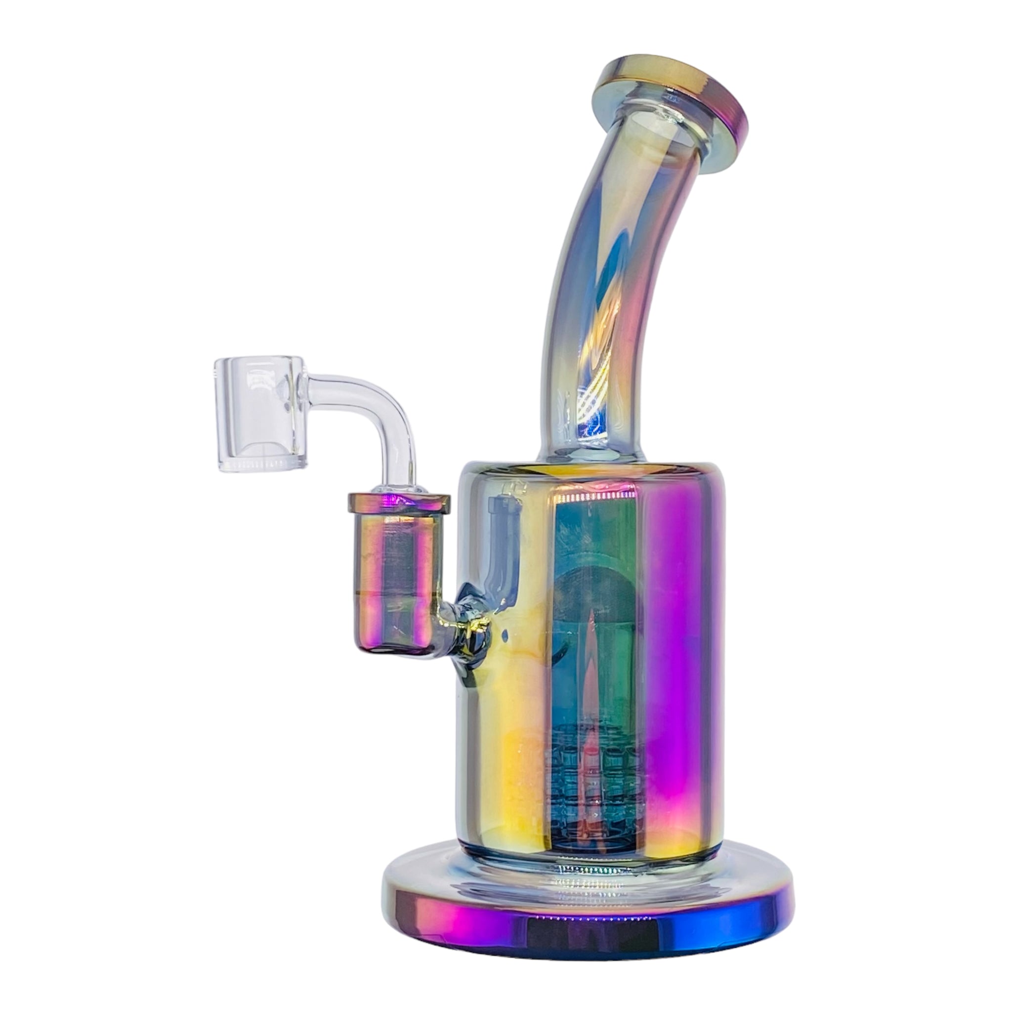 cute and girly Rainbow Dab Rig With Multi Slit Disc Perc