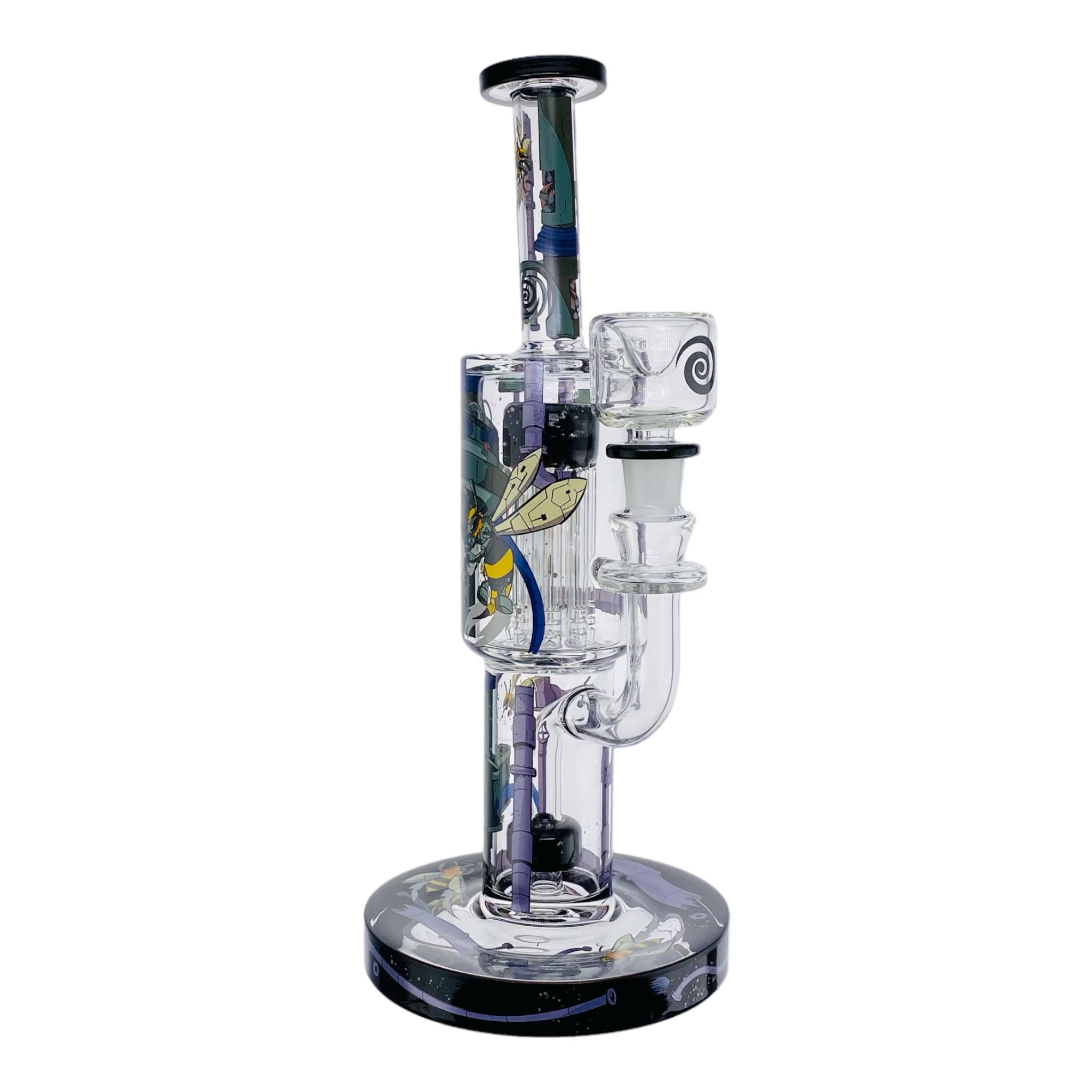 Wormhole Glass - Hornet Steelworks 11" Inline Bubbler Bong