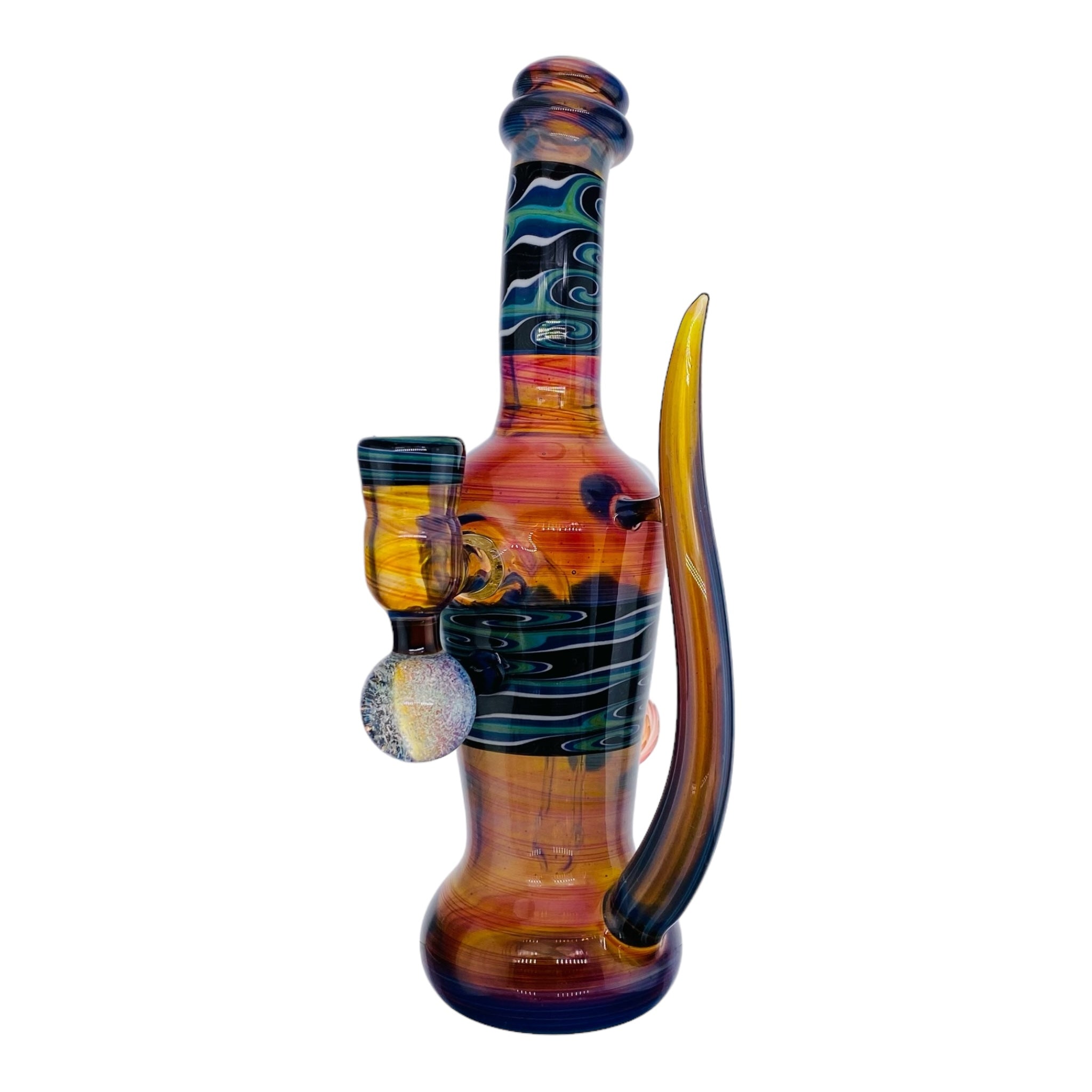 heady glass Christian Otis Dab Rig Amber Purple Linework Banger Hanger