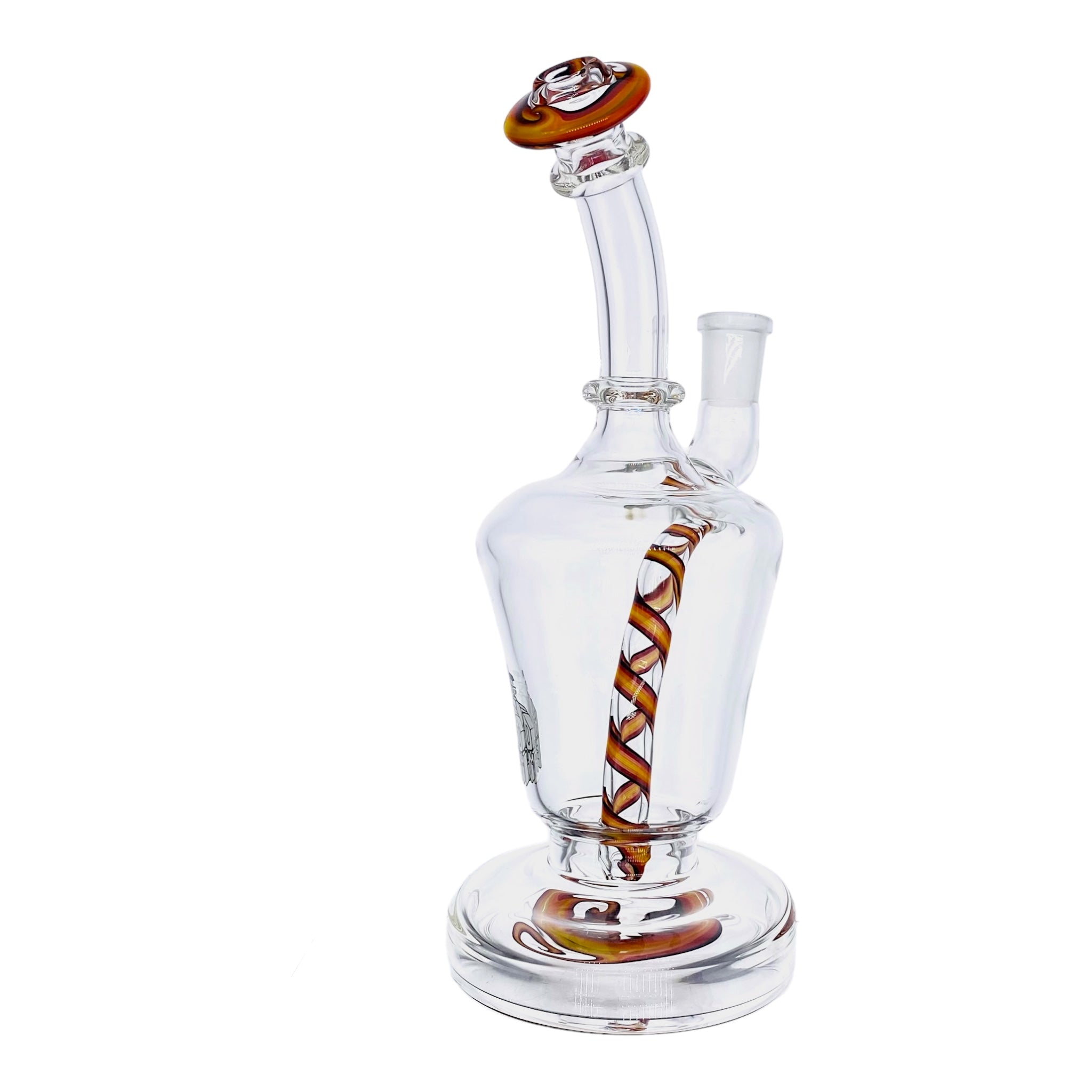 BoroFarm Glass - Orange And Black Candy Cane Twist Banger Hanger