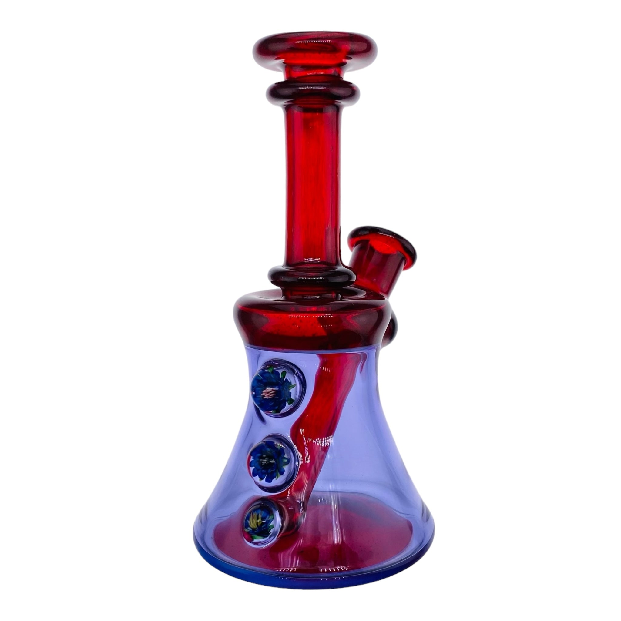 heady glass dab rig Deestrukt Glass - Custom Mini Portable Dab Rig Pomegranate and Purple Rain Minitube