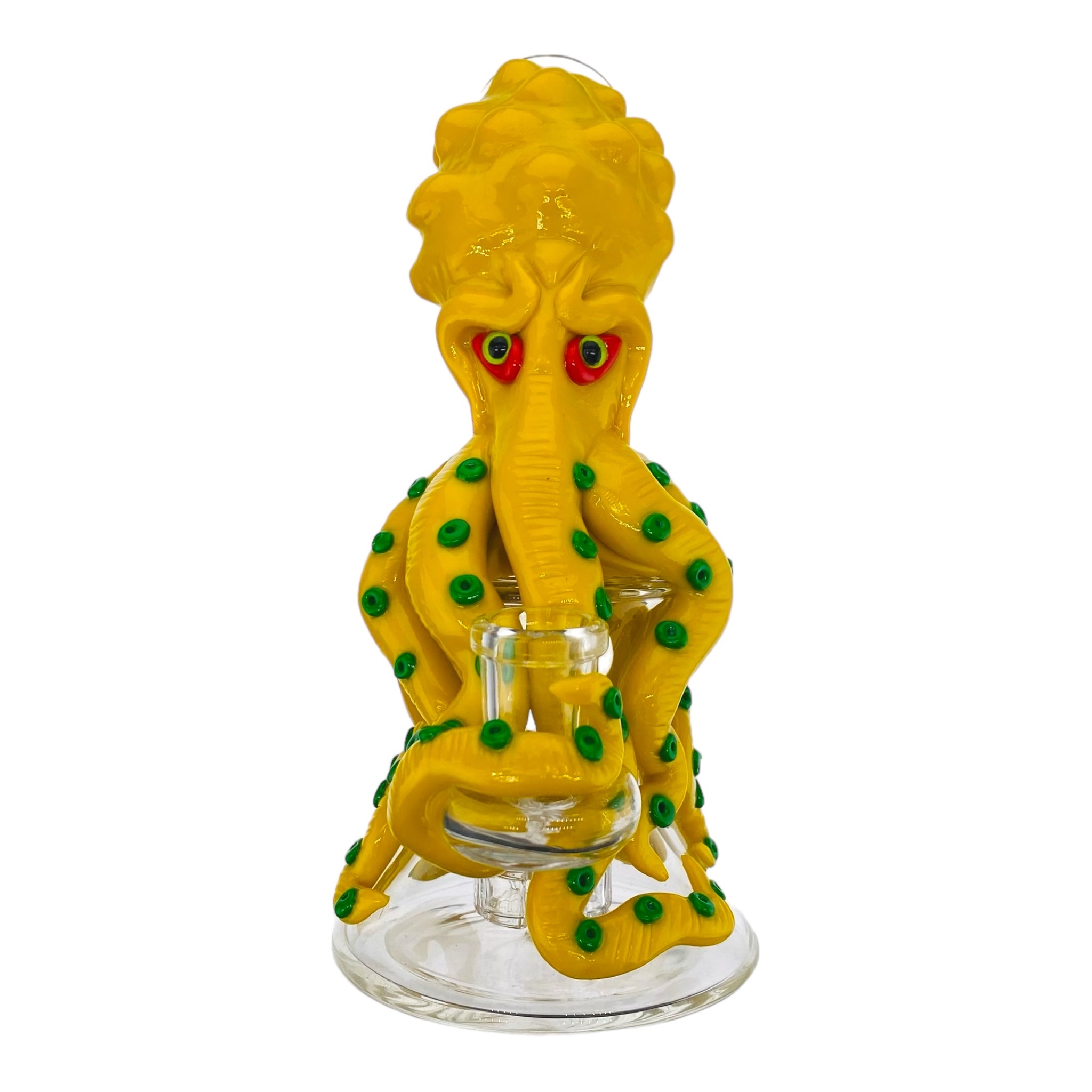 small dab rig with an octopus on it in yellow for sale