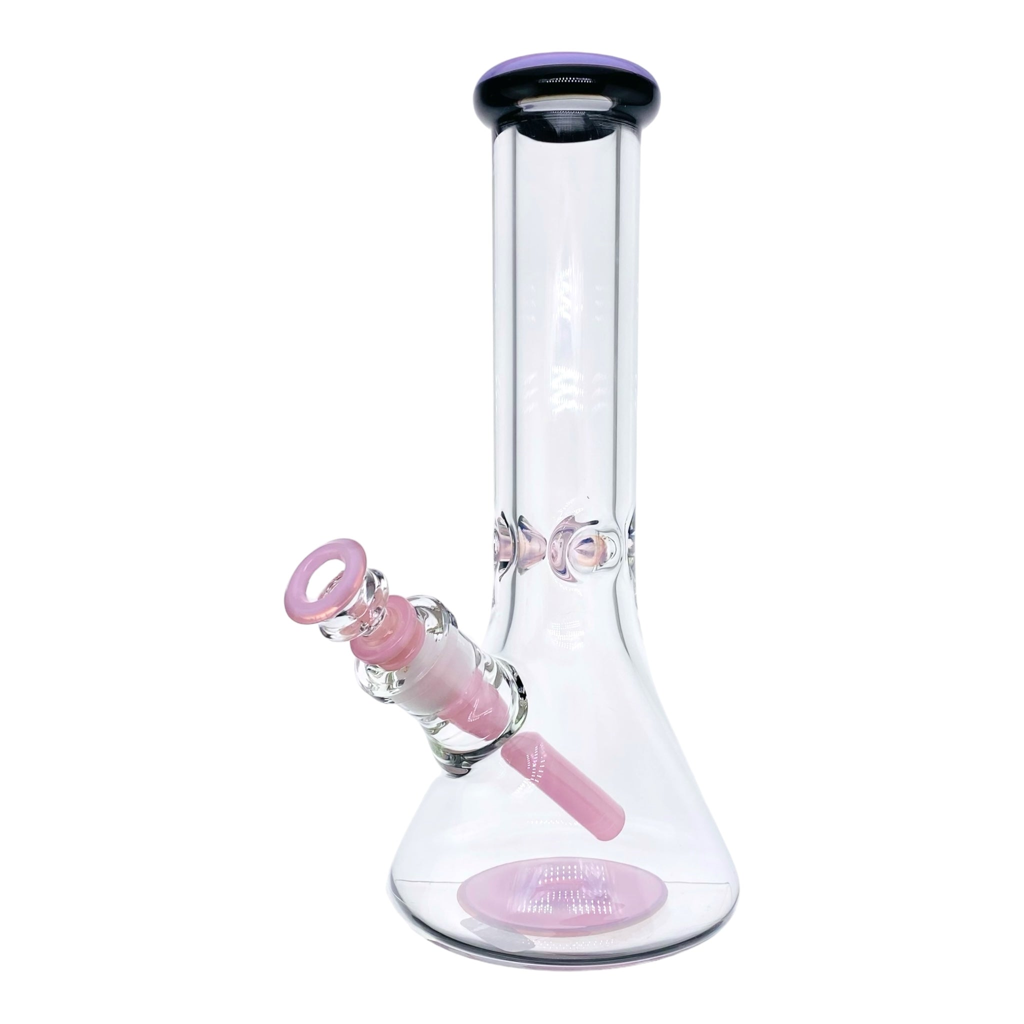 cute and girly 9mm Thick Pink And Black Two Tone Beaker Bong for sale