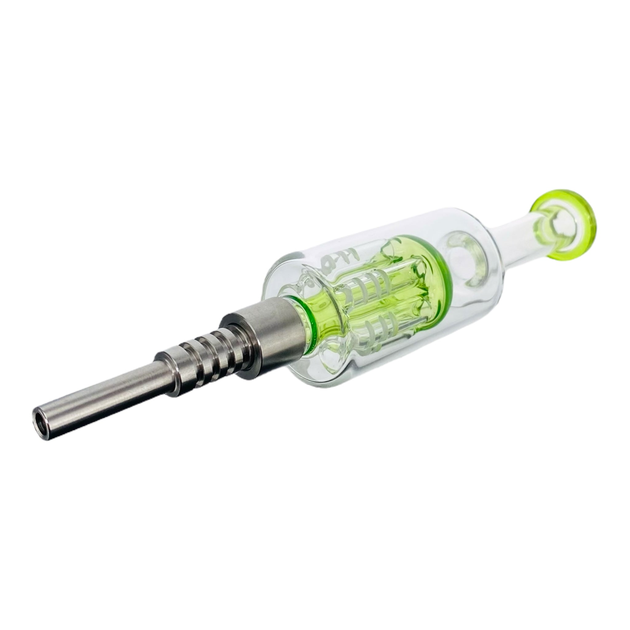 Small Nectar Collector With Green Tree Perc And Threaded Tip for sale