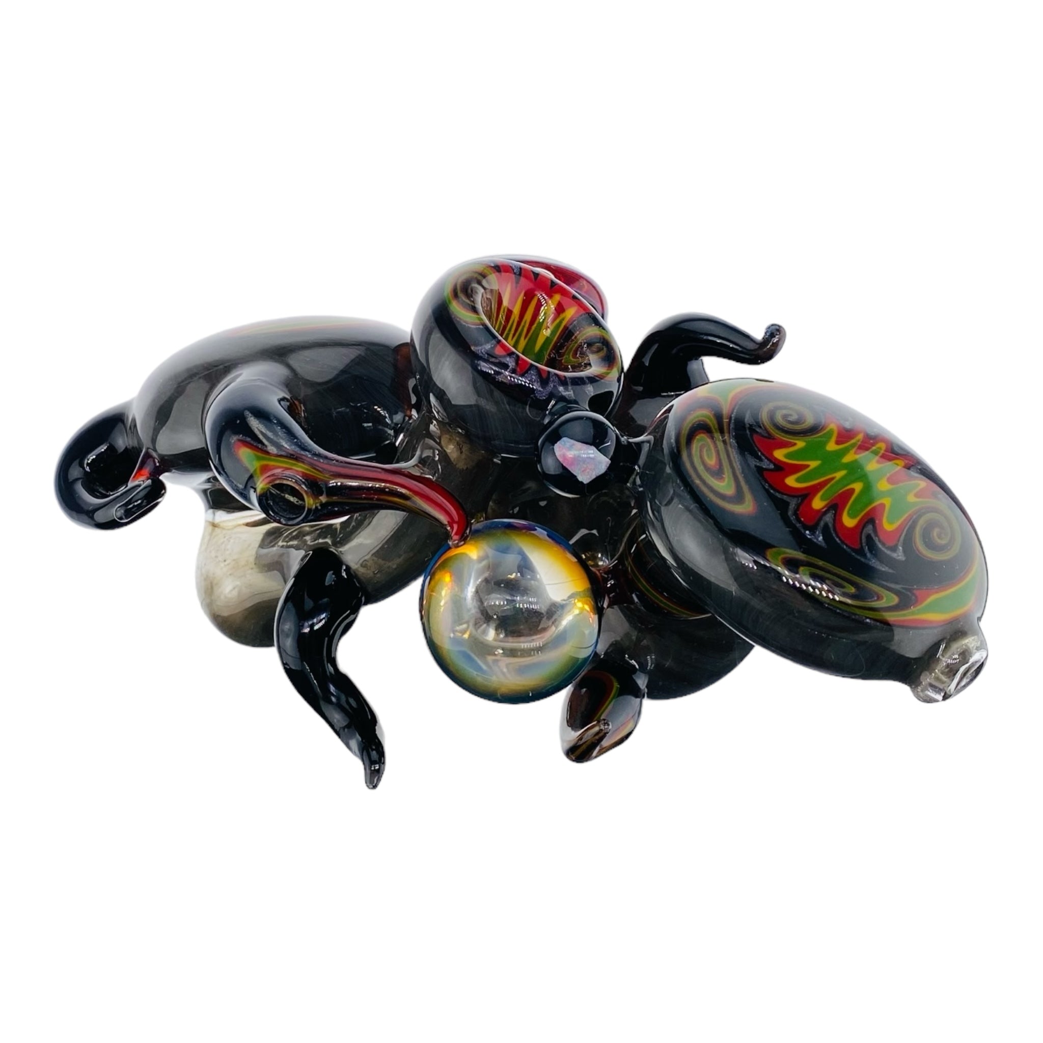 heady custom water bubbler bong Multi Section Rasta Wig Wag Heady Glass Bubbler for sale