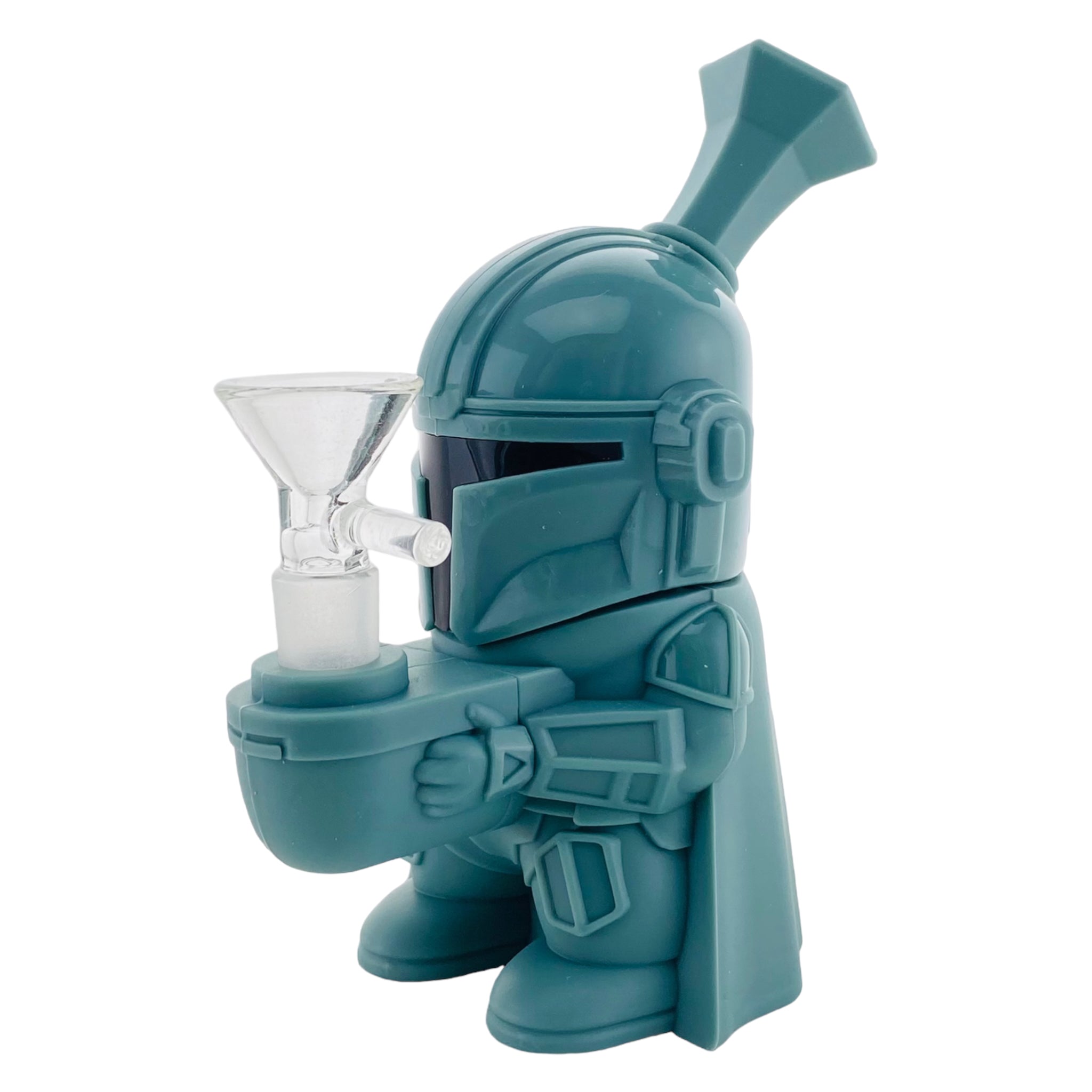 Small Mandalorian Silicone Bong - Teal