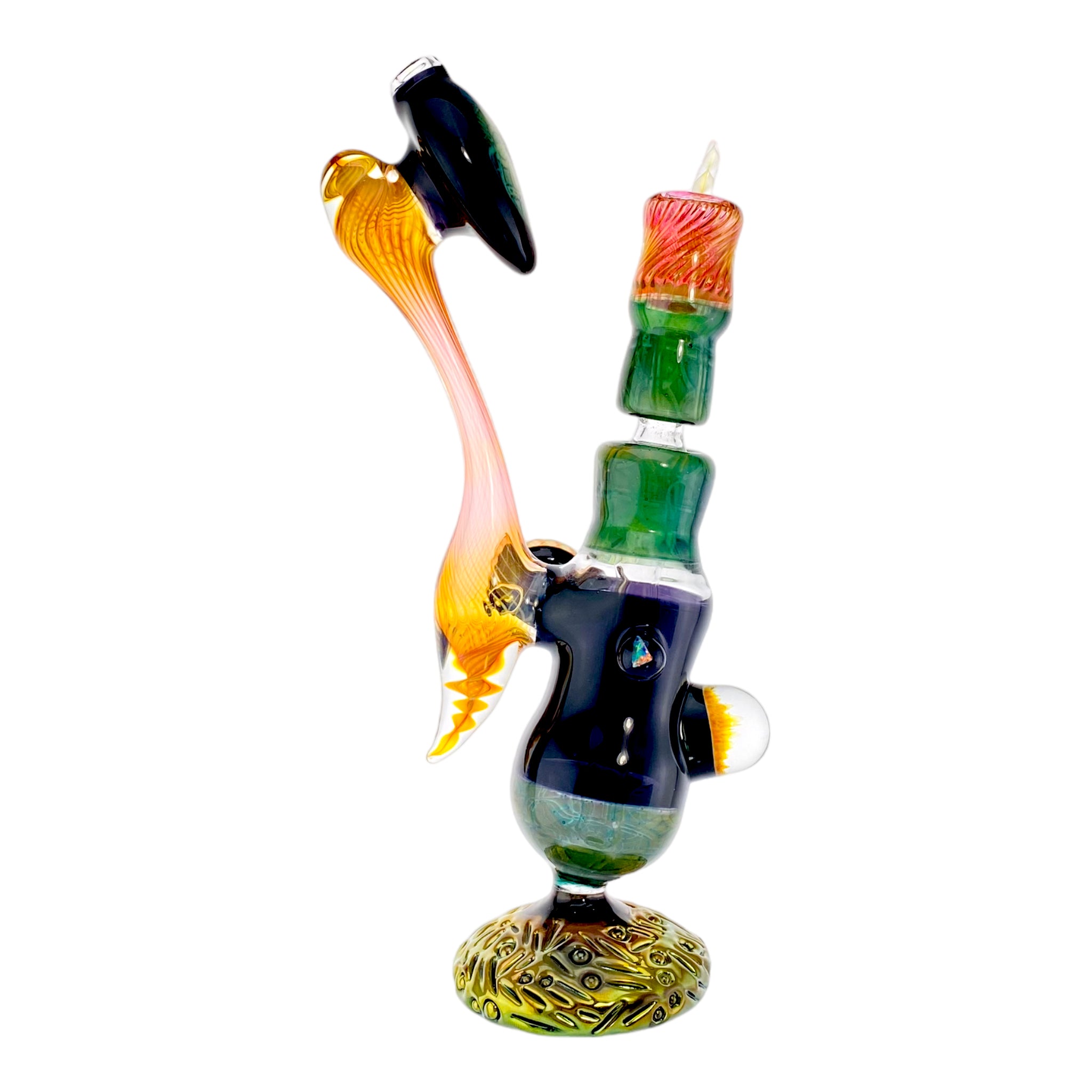 Seth B Glass - Stand Up Dab Rig With Opal And Implosion Marbles