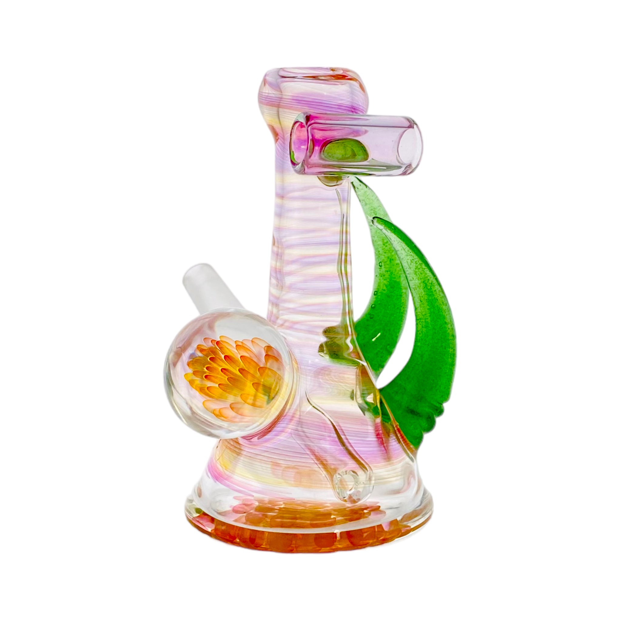 10mm Pendant Dab Rig With Fuming Twist And Green Horns