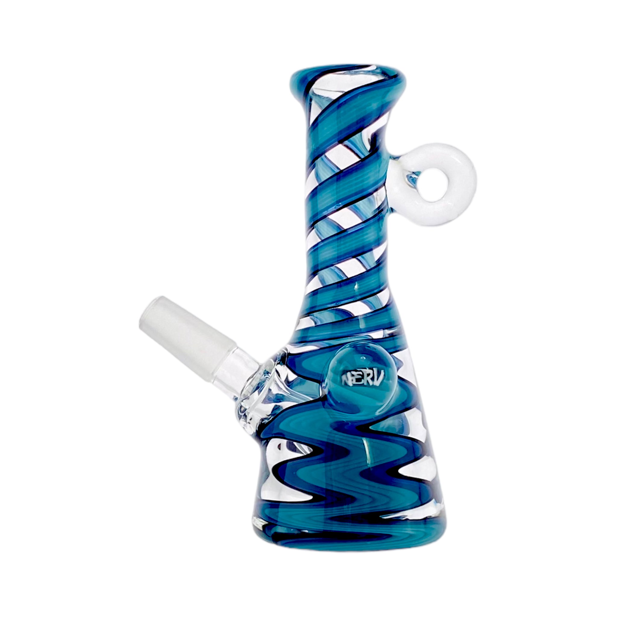 Nerv Glass - 10mm Pendant Dab Rig With Blue Wig Wag Twist