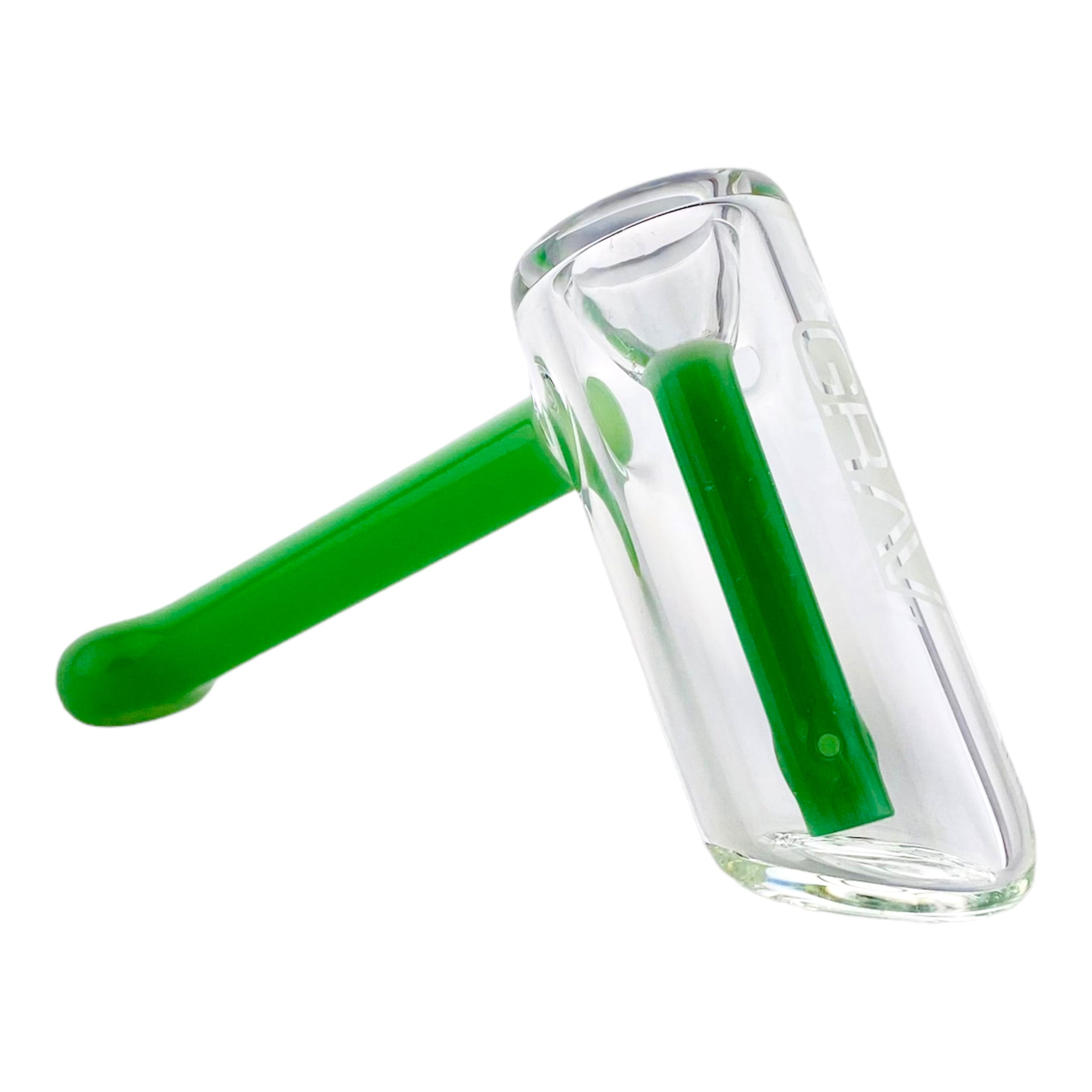 Grav Labs Bubbler Small Size With Green Mouthpiece and Downstem