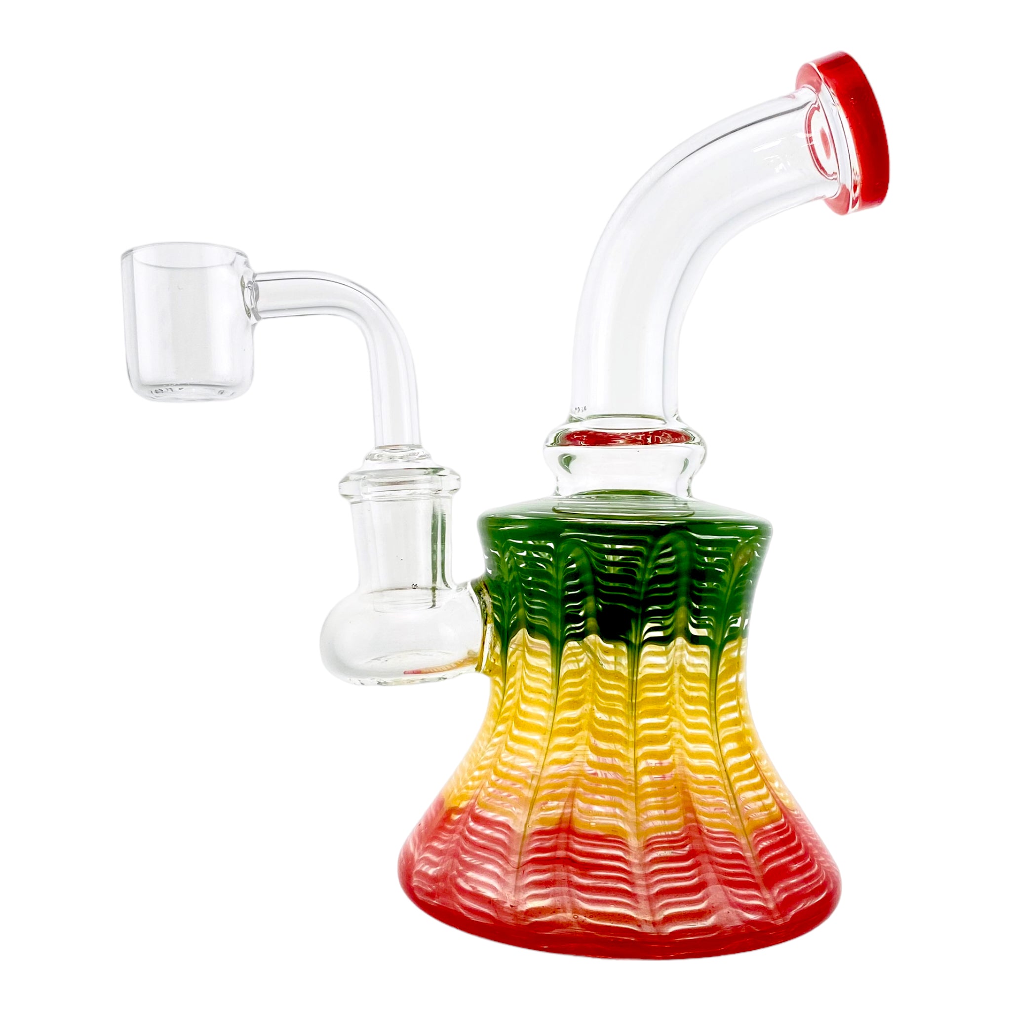 Small Dab Rig With Rasta Fade Wrap And Rake