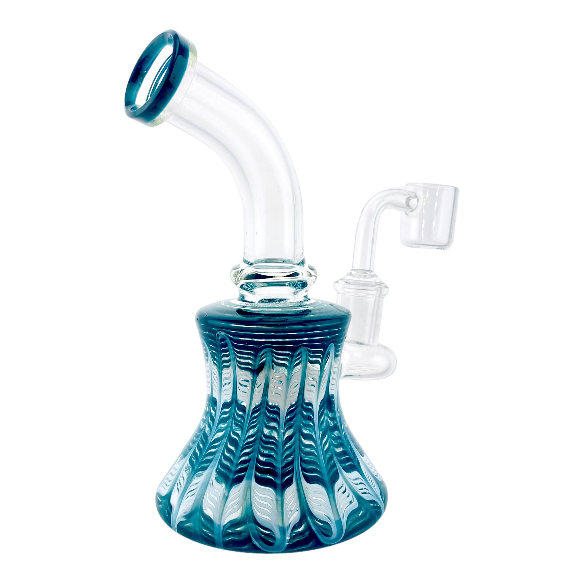 Small Dab Rig With Teal Wrap And Rake