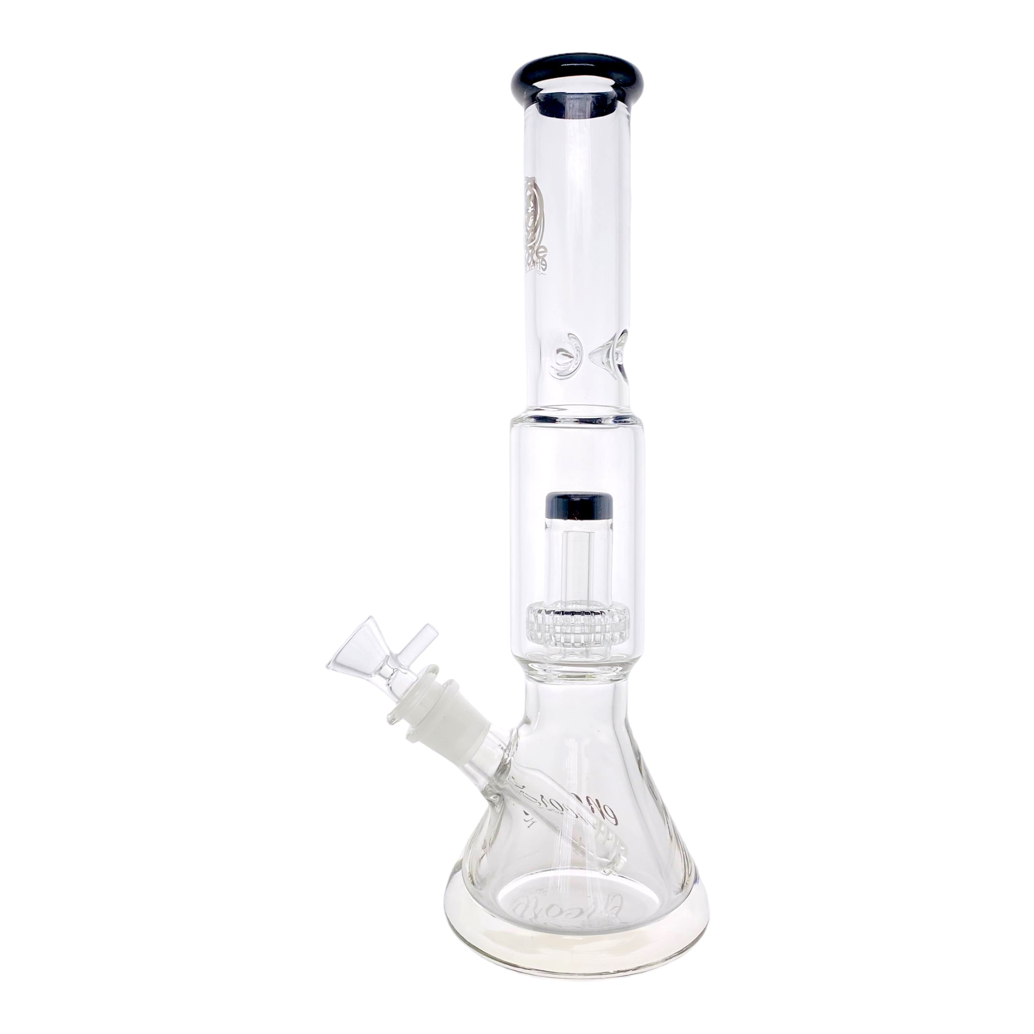 Encore Glass Beaker Base Bong With Perc & Extra Thick Base - Black