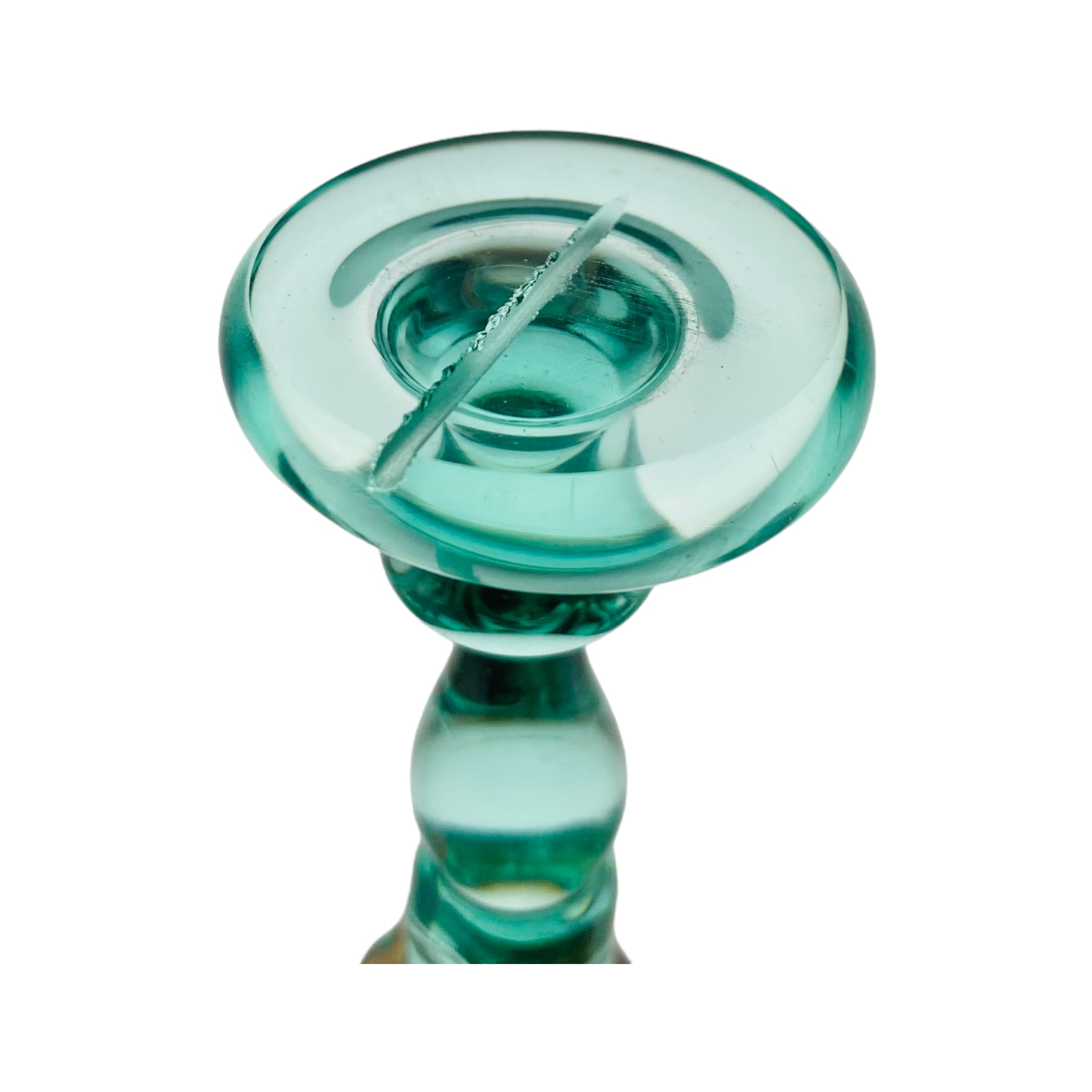 Aqua Teal Crystal Carb Cap with decorative hand faceted crystals