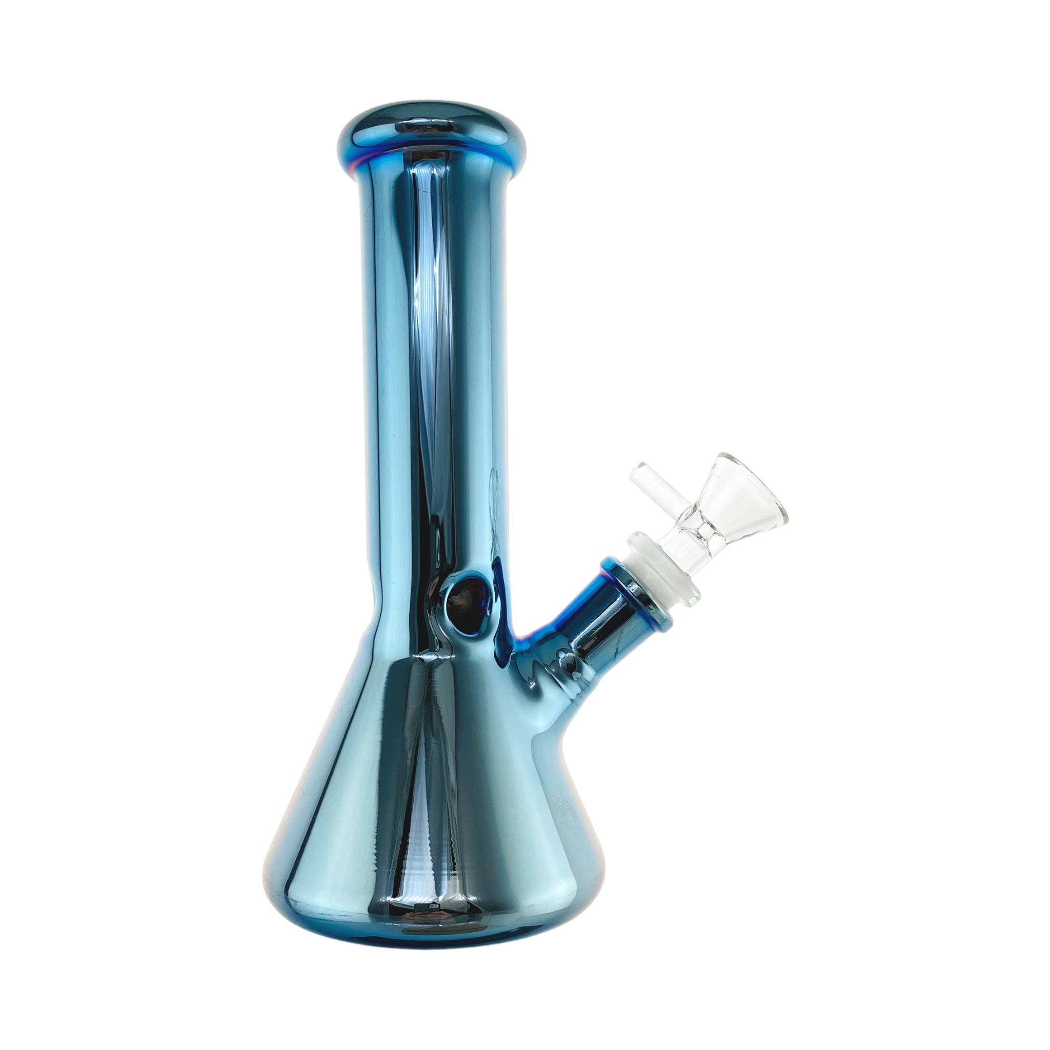 8 Inch Blue Metallic Beaker Bong