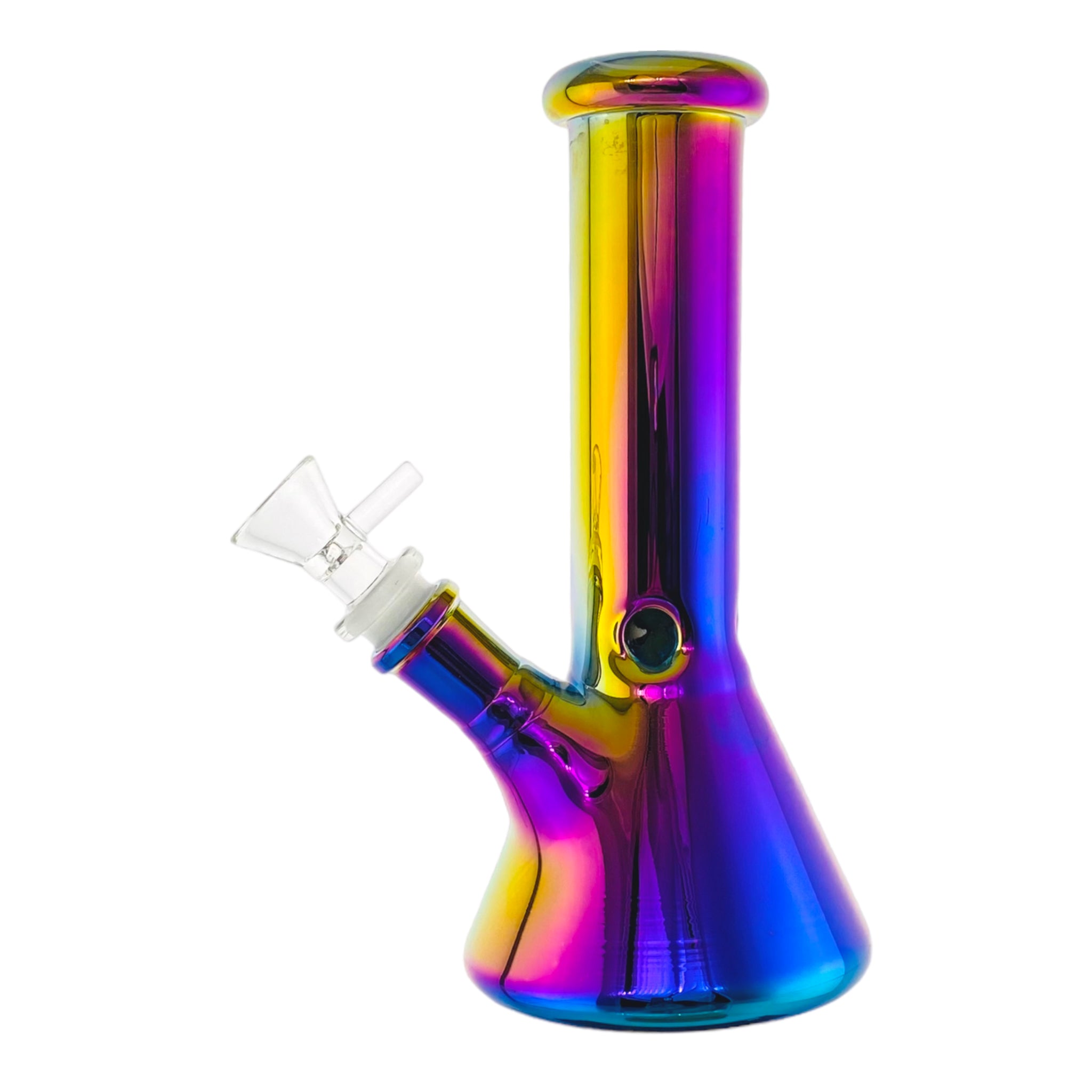 8 Inch Purple Rainbow Metallic Beaker Bong