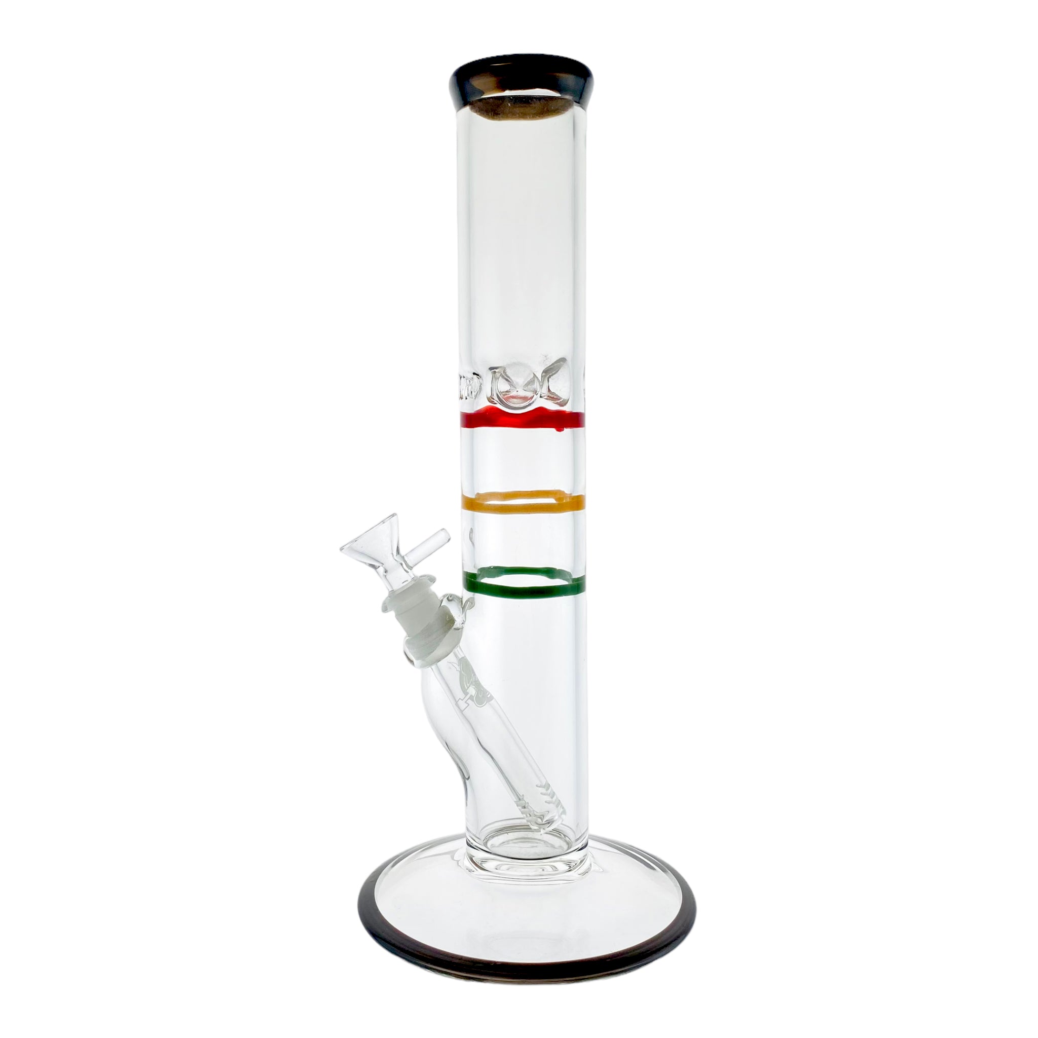 HVY Glass - Rasta Line Wrap Straight Tube Bong