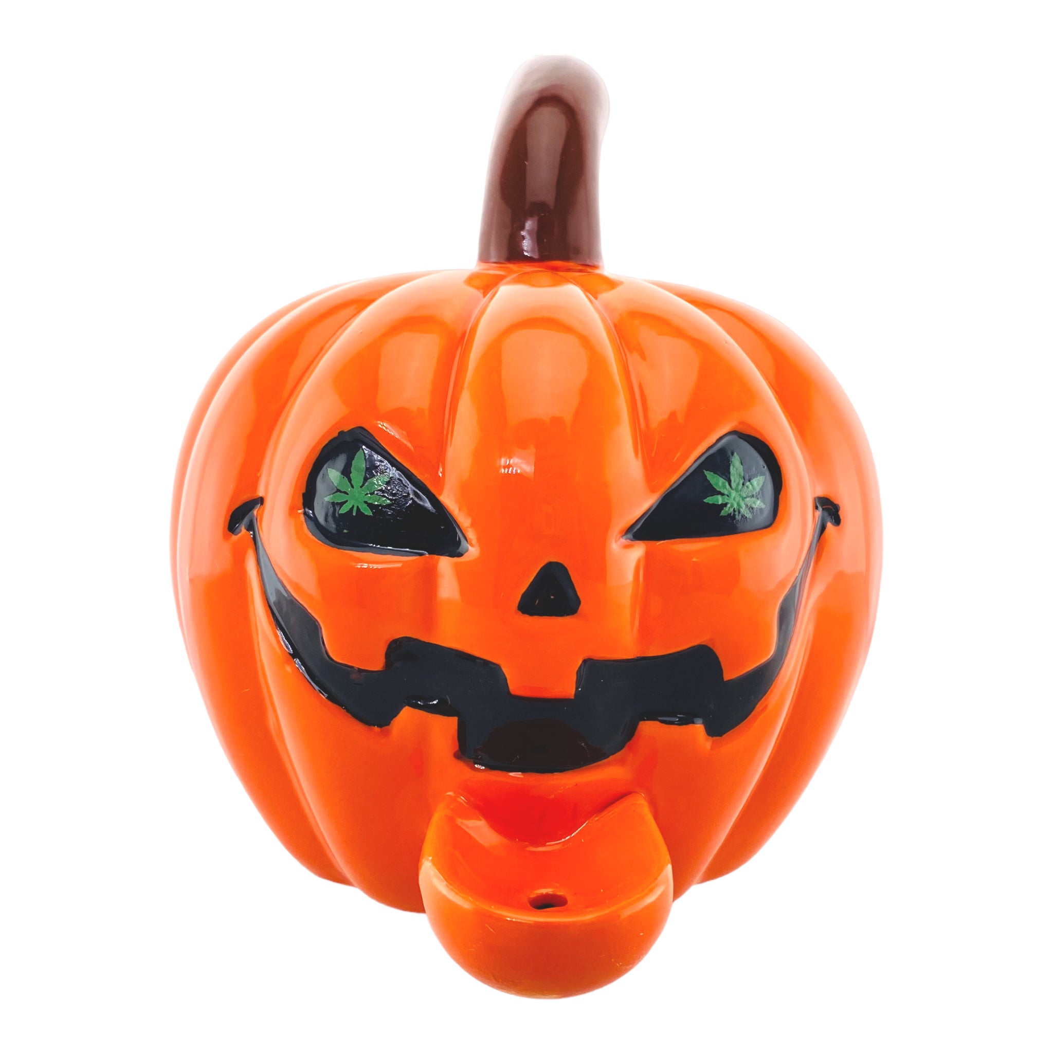 Ceramic Jack-O-Lantern Pumpkin Hand Pipe