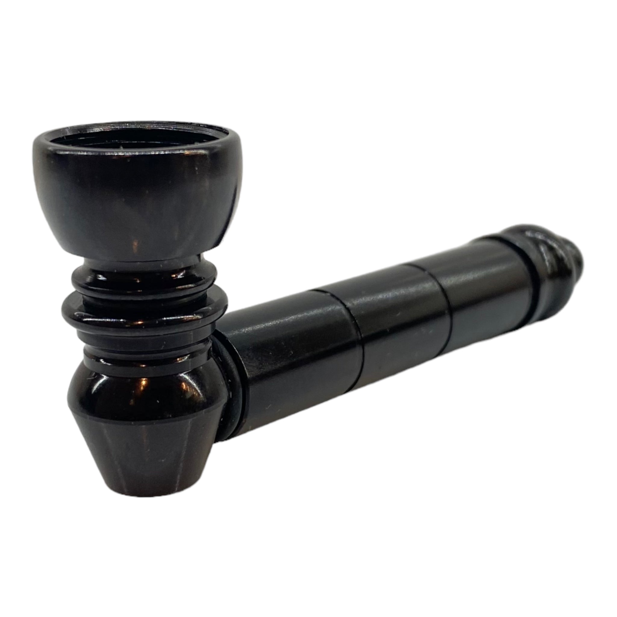 Metal weed and tobbaco pipe black basic metal pipe with small chamber for sale free shipping