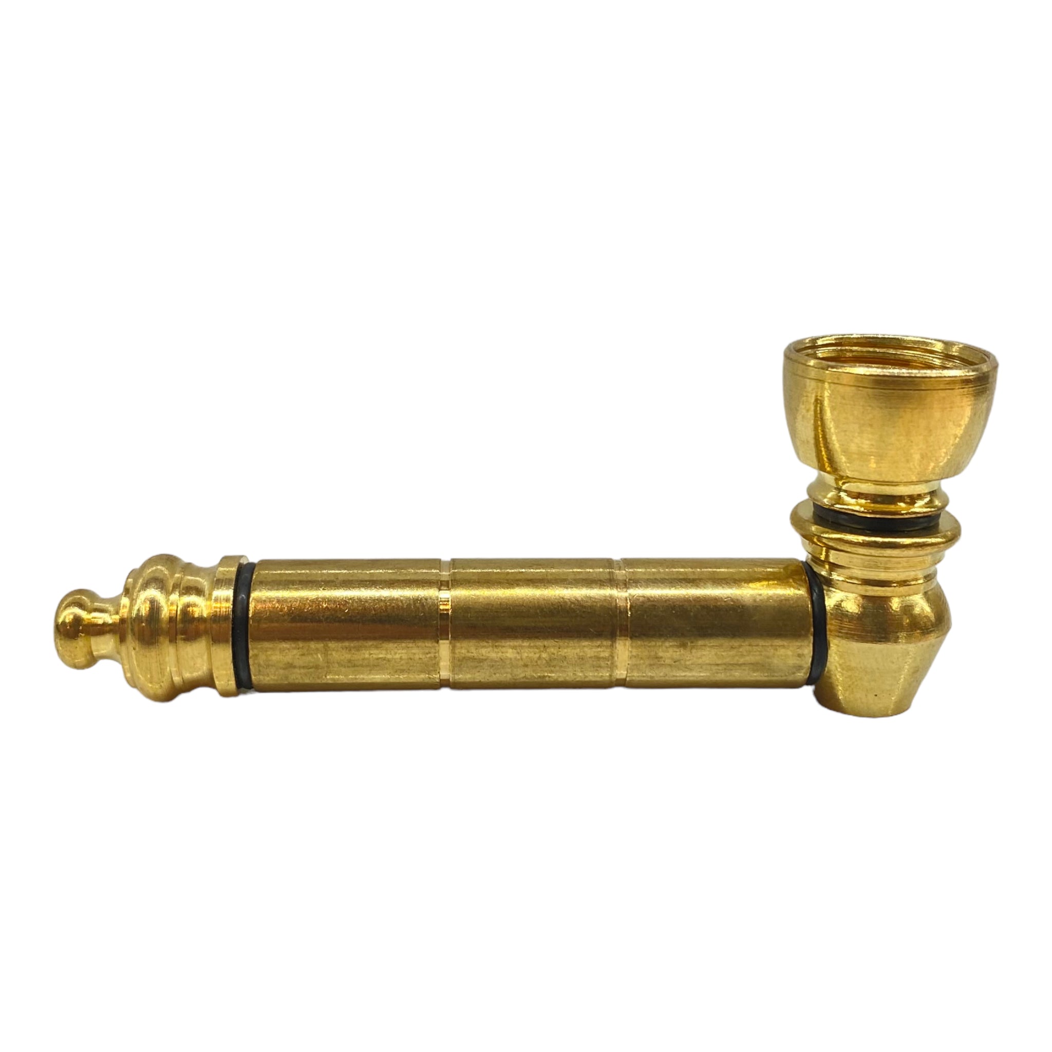 Metal Hand Pipes - Gold Basic Brass Metal Pipe With Small Chamber