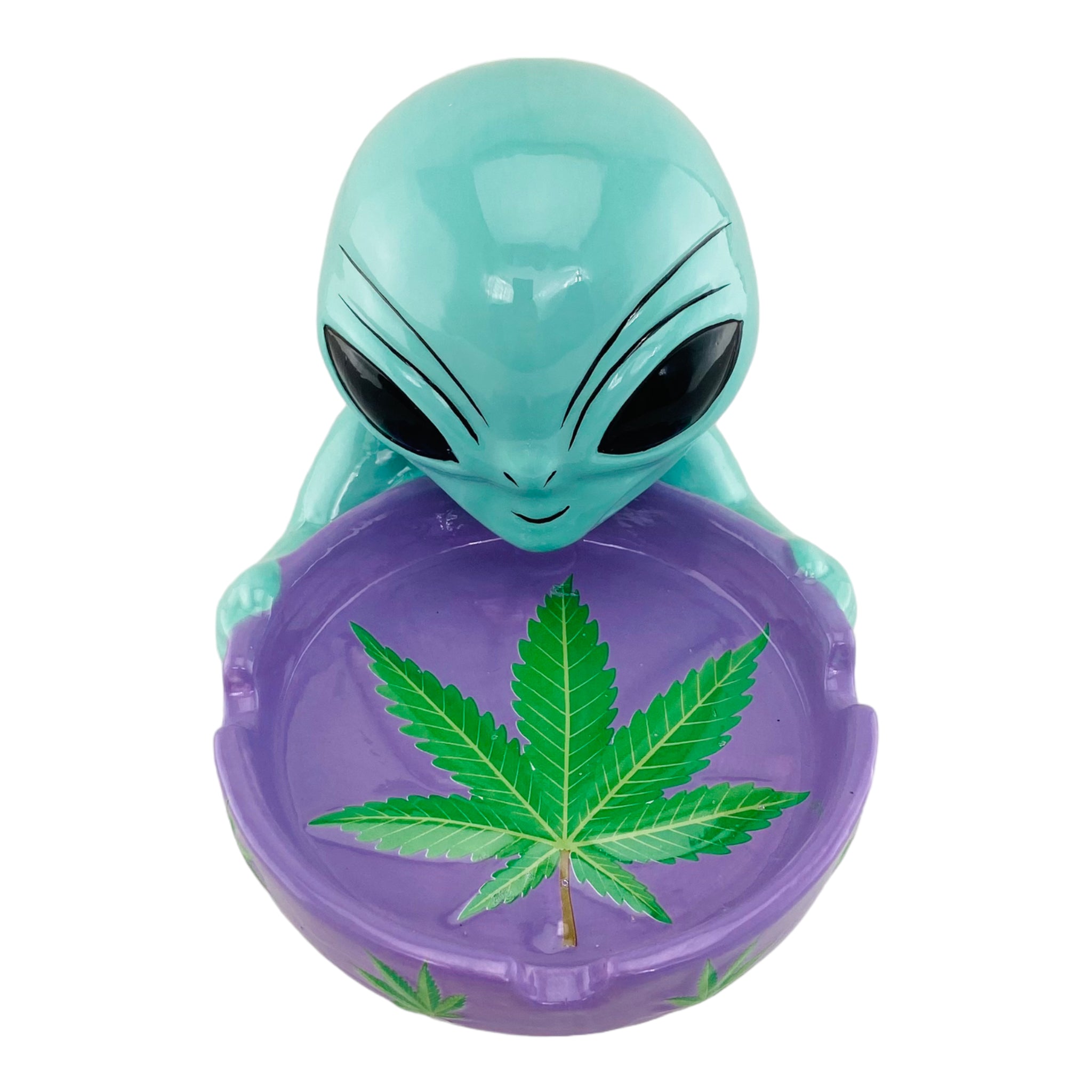 Alien Pot Leaf Ceramic Ashtray