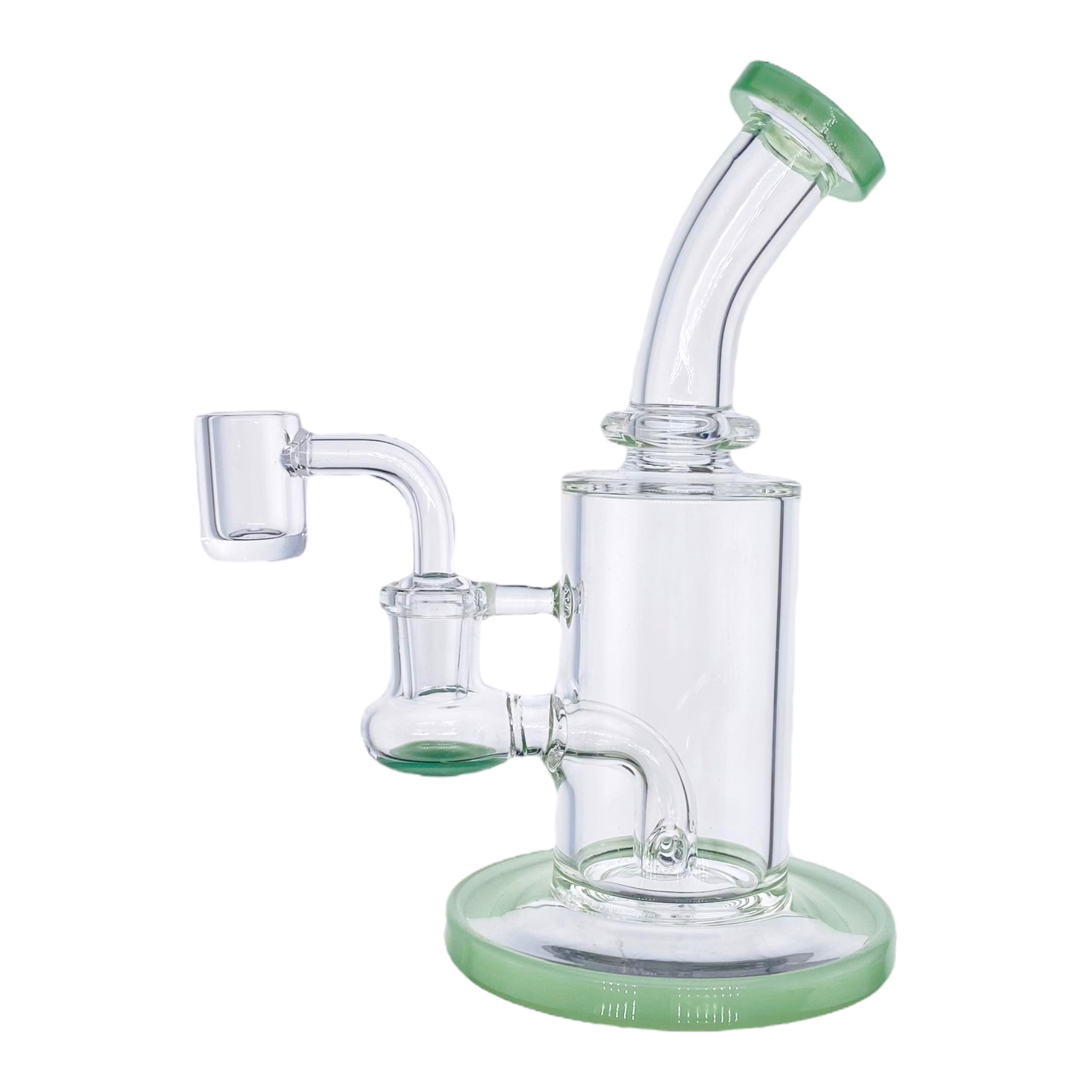 cute Mini Dab Rig With Jade Green Mouthpiece and Base