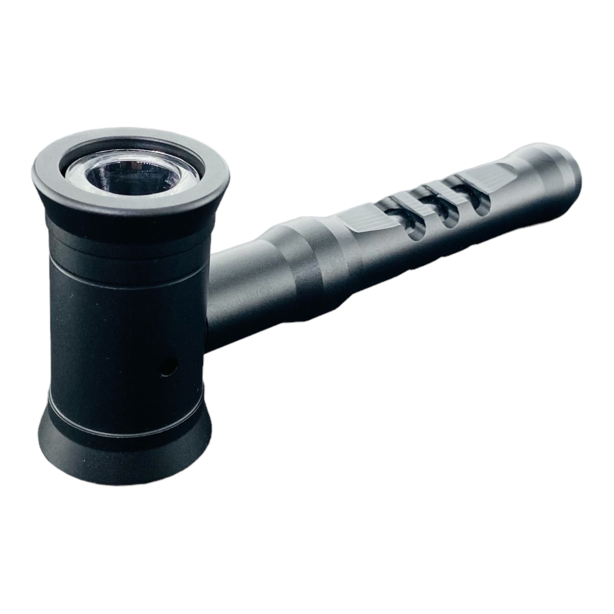 Metal And Glass Hybrid Hash Hammer Hand Pipe Black