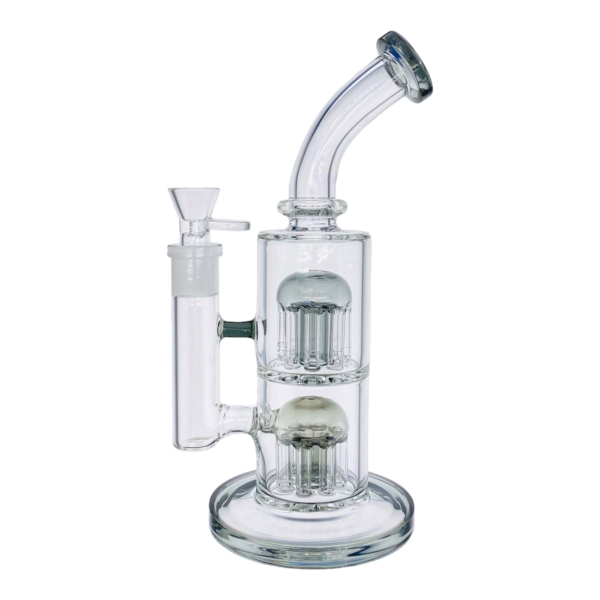 10 Inch Shadow Black Inline Bong With Double Tree Percs