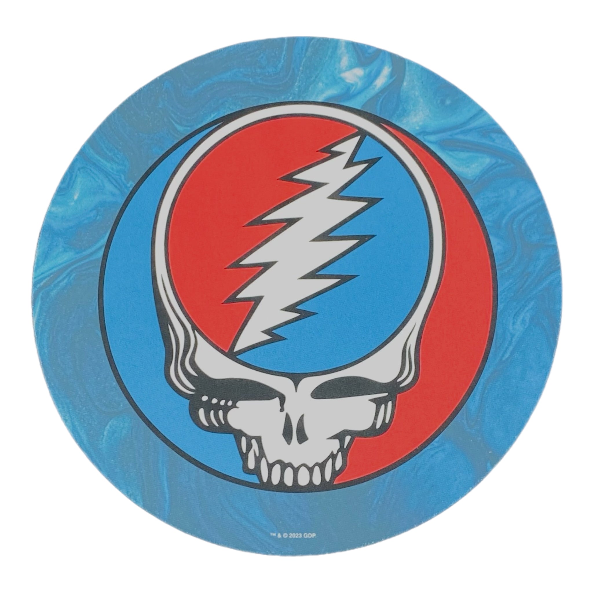 Grateful Dead - Pulsar Fabric Top Dab Mat Steal Your Face Swirls 8"