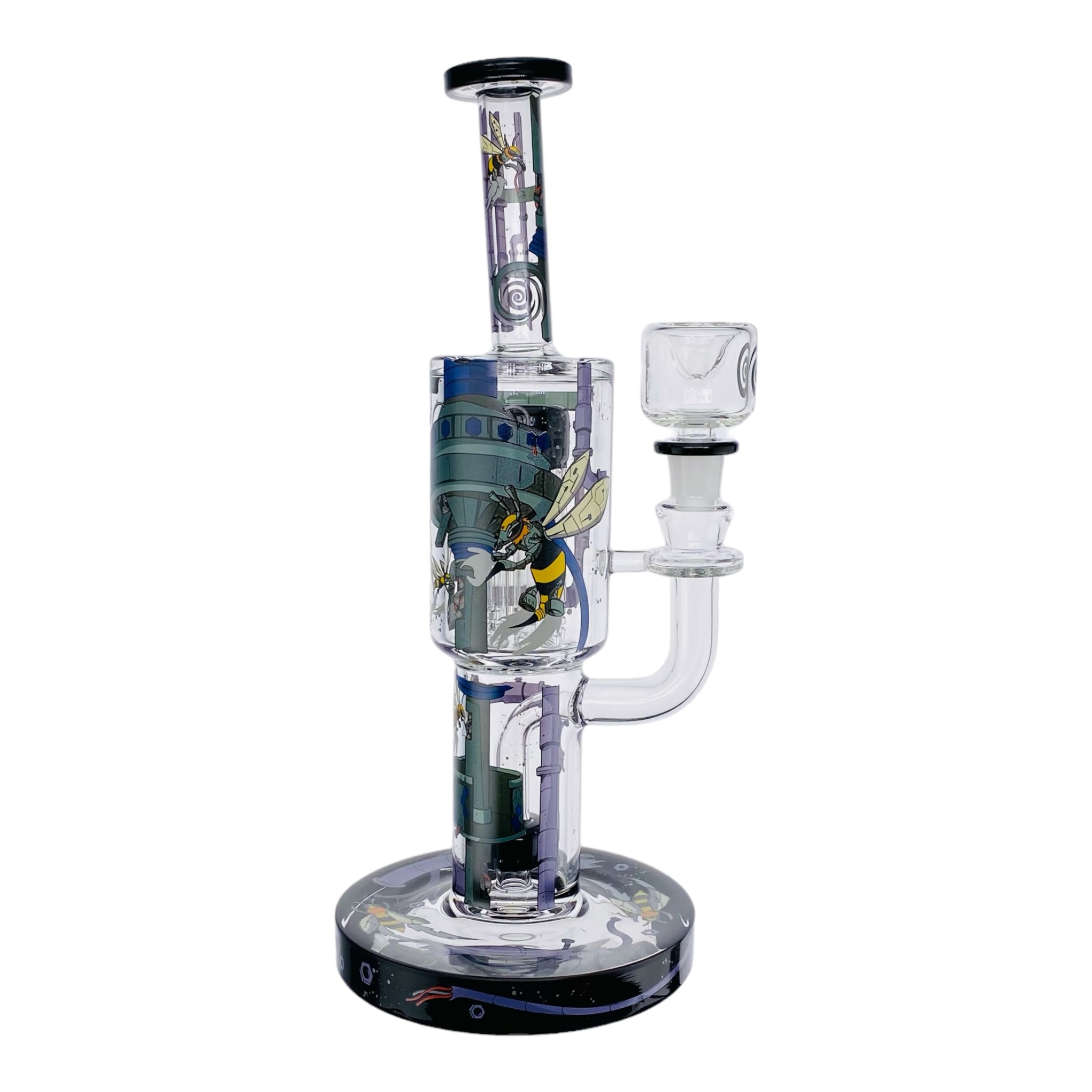 Wormhole Glass - Hornet Steelworks 11" Inline Bubbler Bong