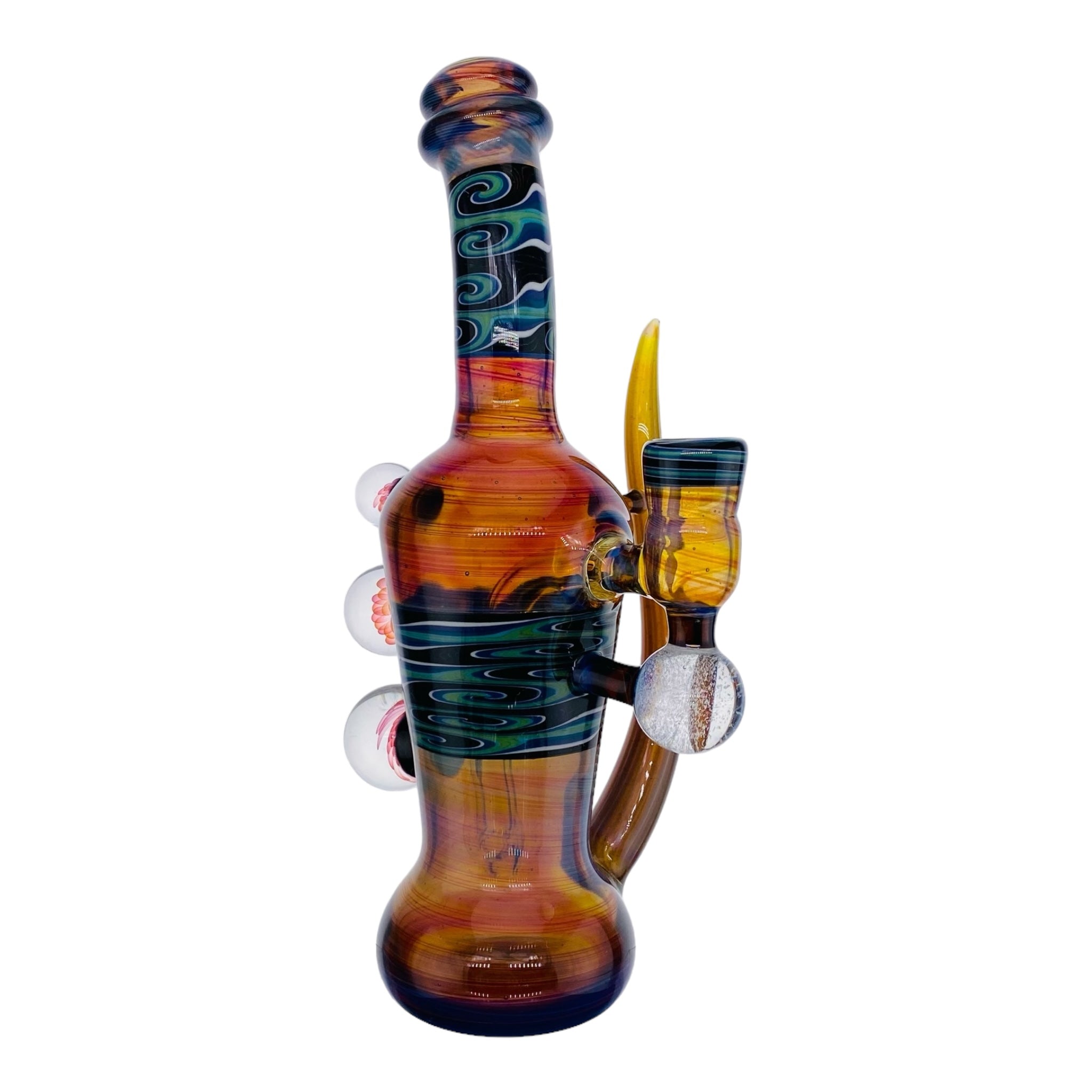 heady glass Christian Otis Dab Rig Amber Purple Linework Banger Hanger