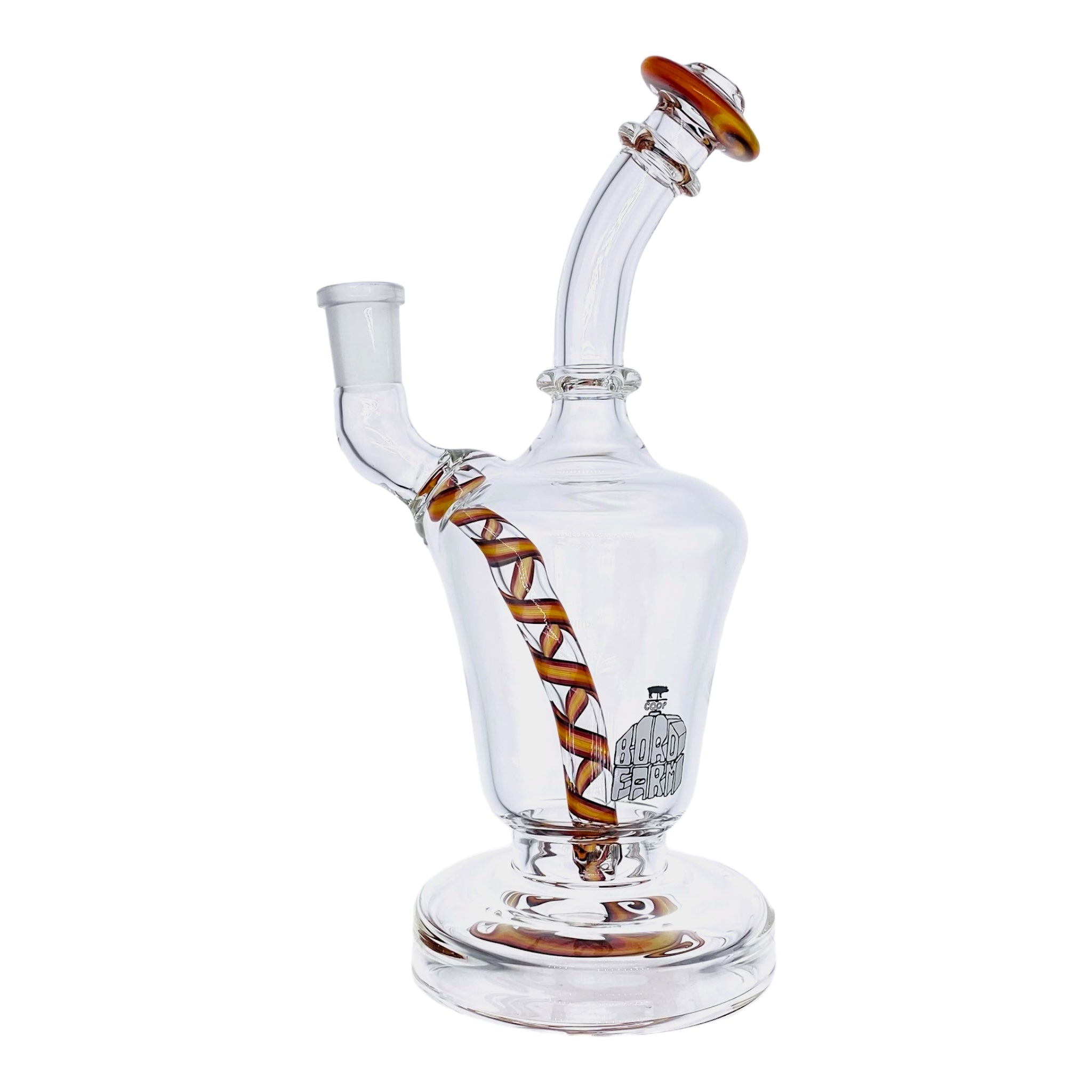 BoroFarm Glass - Orange And Black Candy Cane Twist Banger Hanger