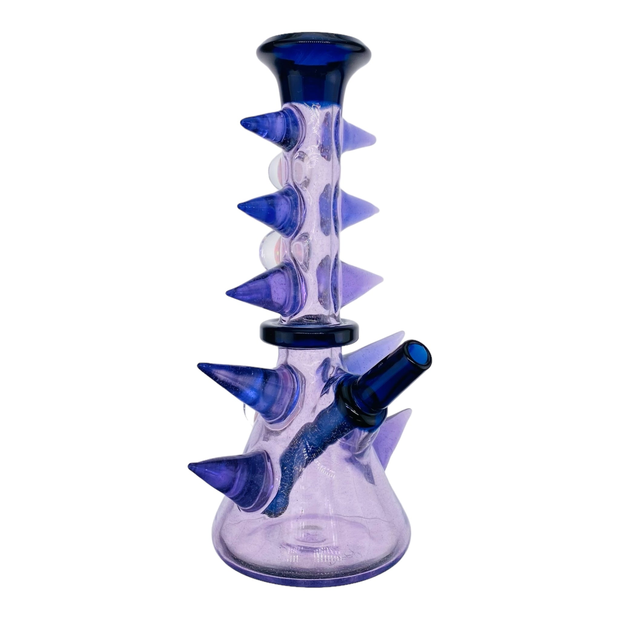 Darby Holm - Purple Reign Dichro Horned Minitube Dab Rig Water Pipe With Large Opals