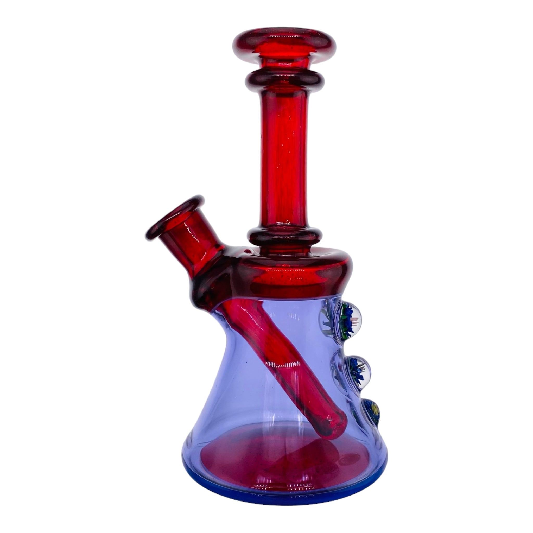 heady glass dab rig Deestrukt Glass - Custom Mini Portable Dab Rig Pomegranate and Purple Rain Minitube
