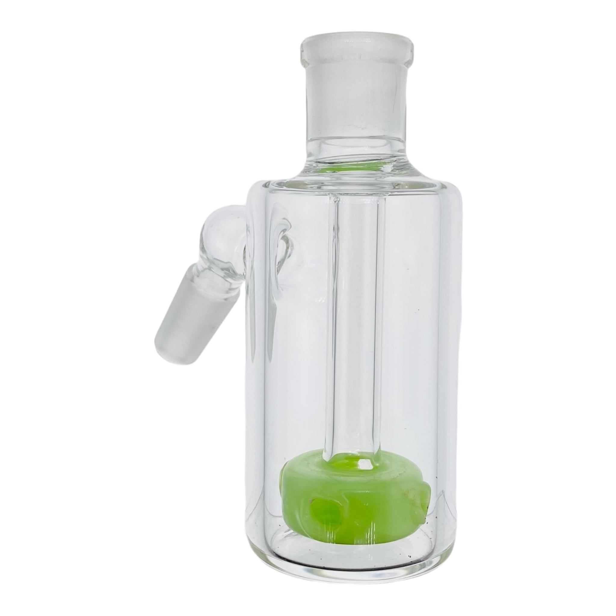 14mm Ash Catcher With 45 Degree Joint And Slyme Green Shower Head Perc