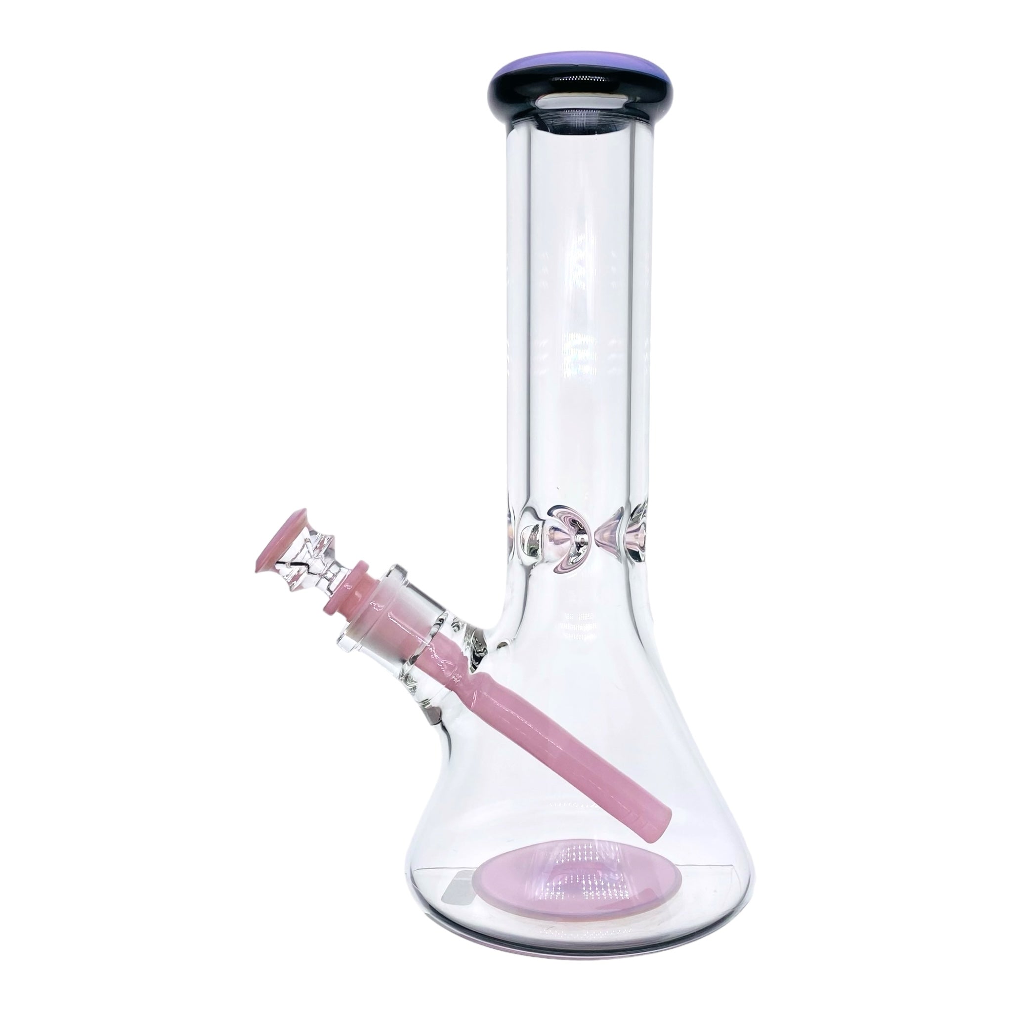 cute and girly 9mm Thick Pink And Black Two Tone Beaker Bong for sale